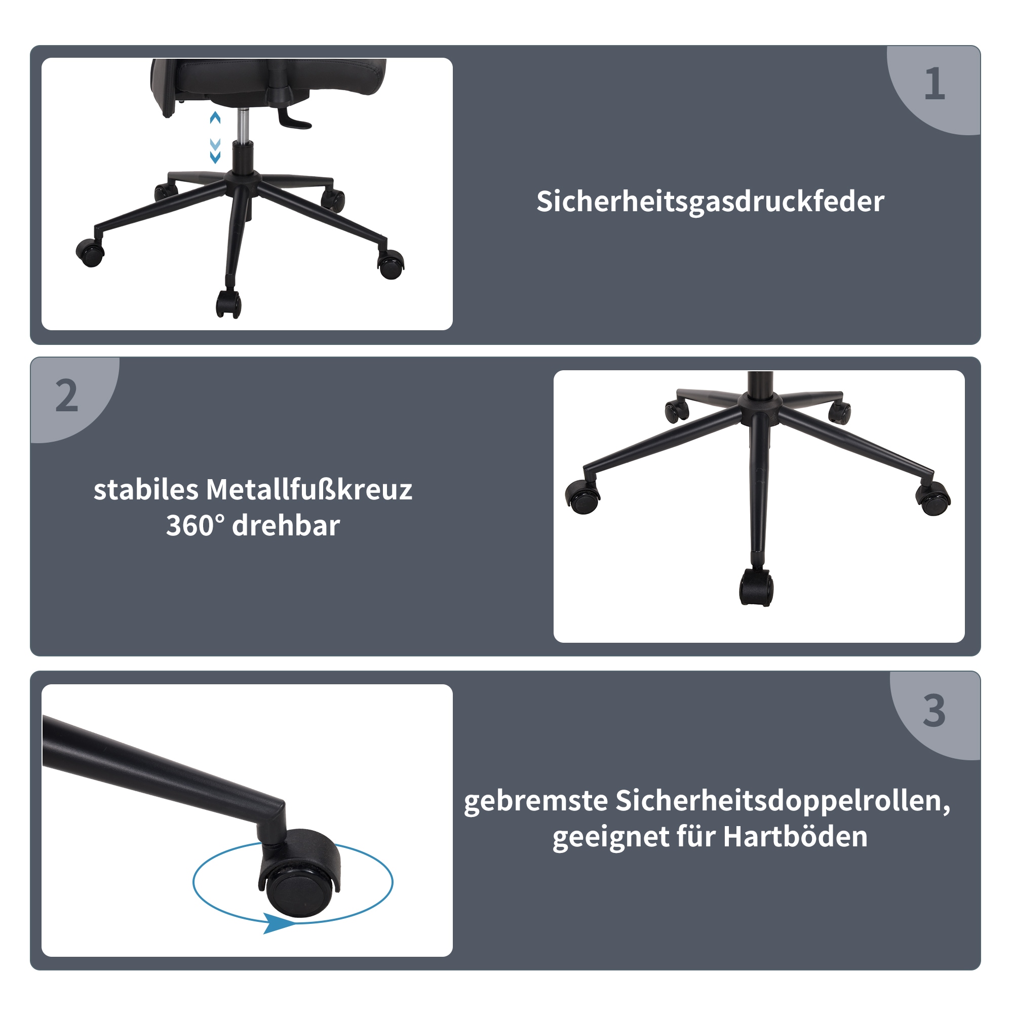 Duo Collection Schreibtischstuhl »SERRIA« () 1 Stk.3-D Armlehnen, Sitztiefen- und höhenverstellung, Nackenkissen