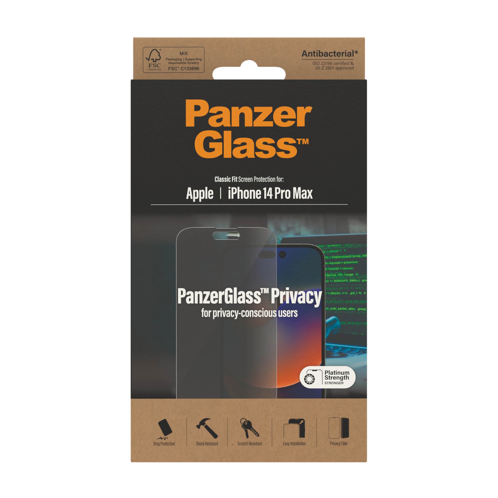 PanzerGlass Verre de protection d'écran »iPhone 14 Pro Max Privacy AB«