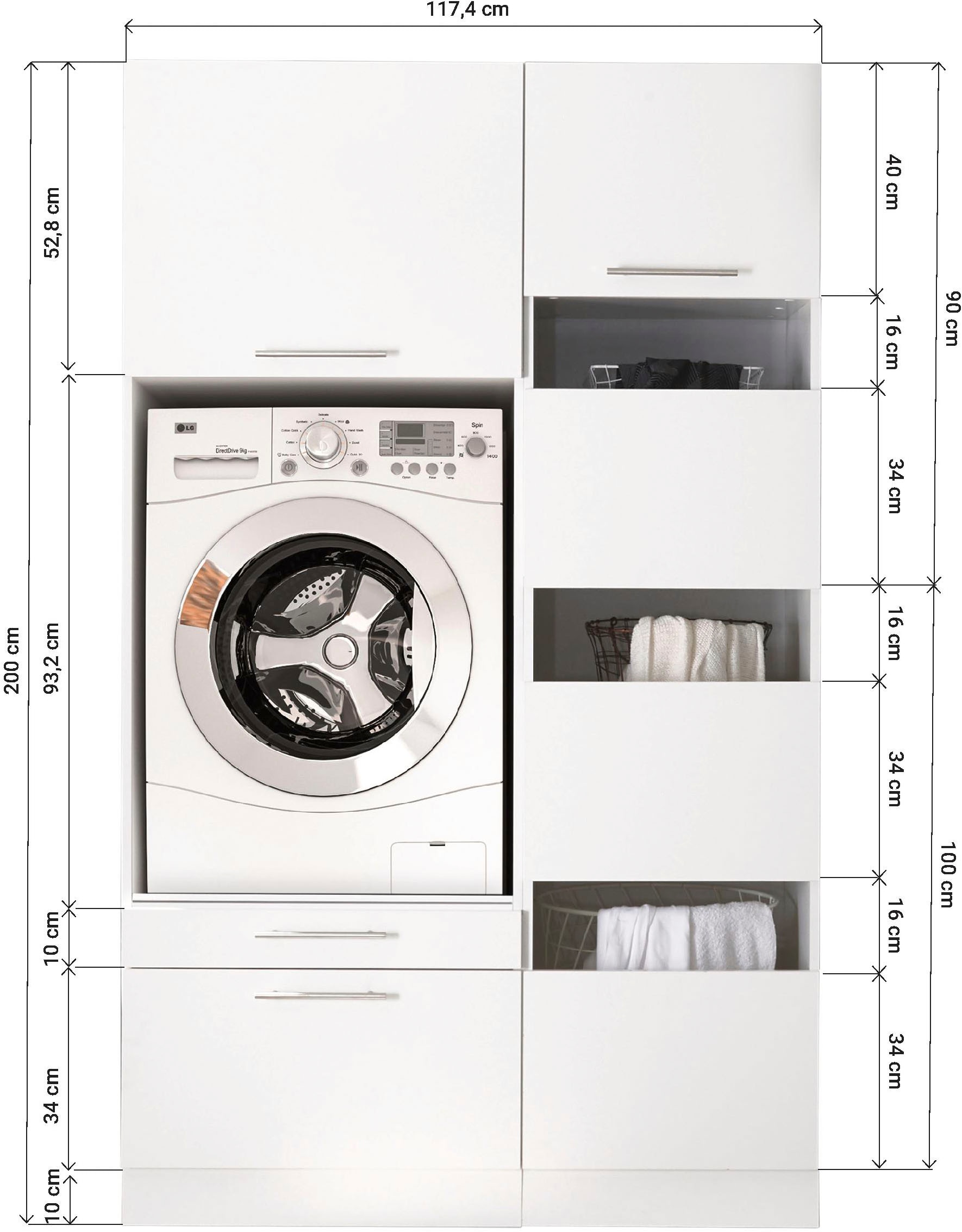 RESPEKTA Mehrzweckschrank-Set »Clara-Set 8«, (2 St., Schrankelemente einzeln erhältlich), (B x T x H) 117,4 x 67,6 cm x 200 cm