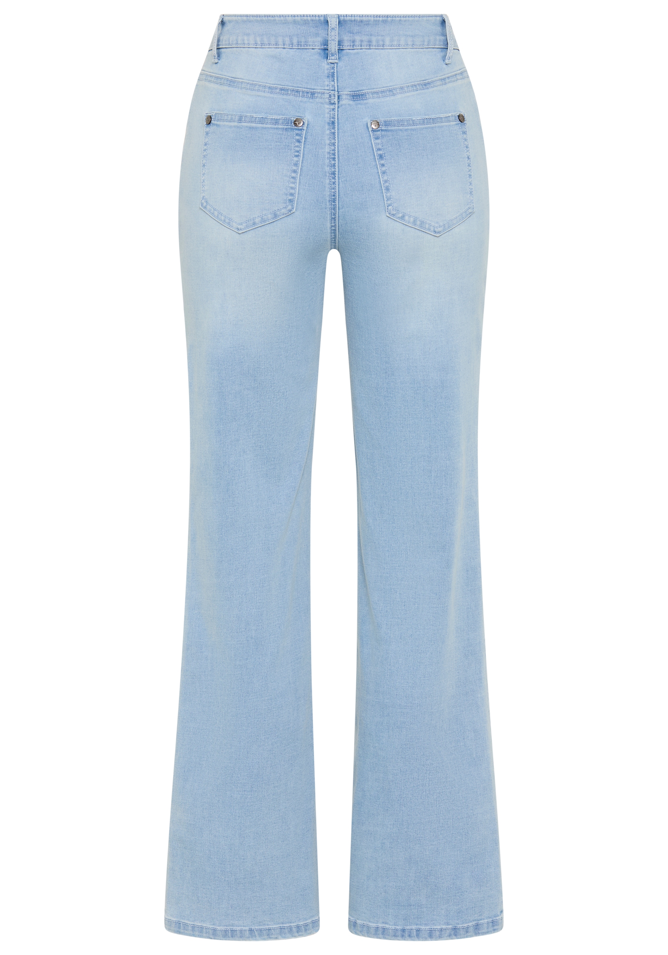 Tamaris Jeans large hohe Leibhöhe, langer Schnitt, mit Knopf-Applikationen
