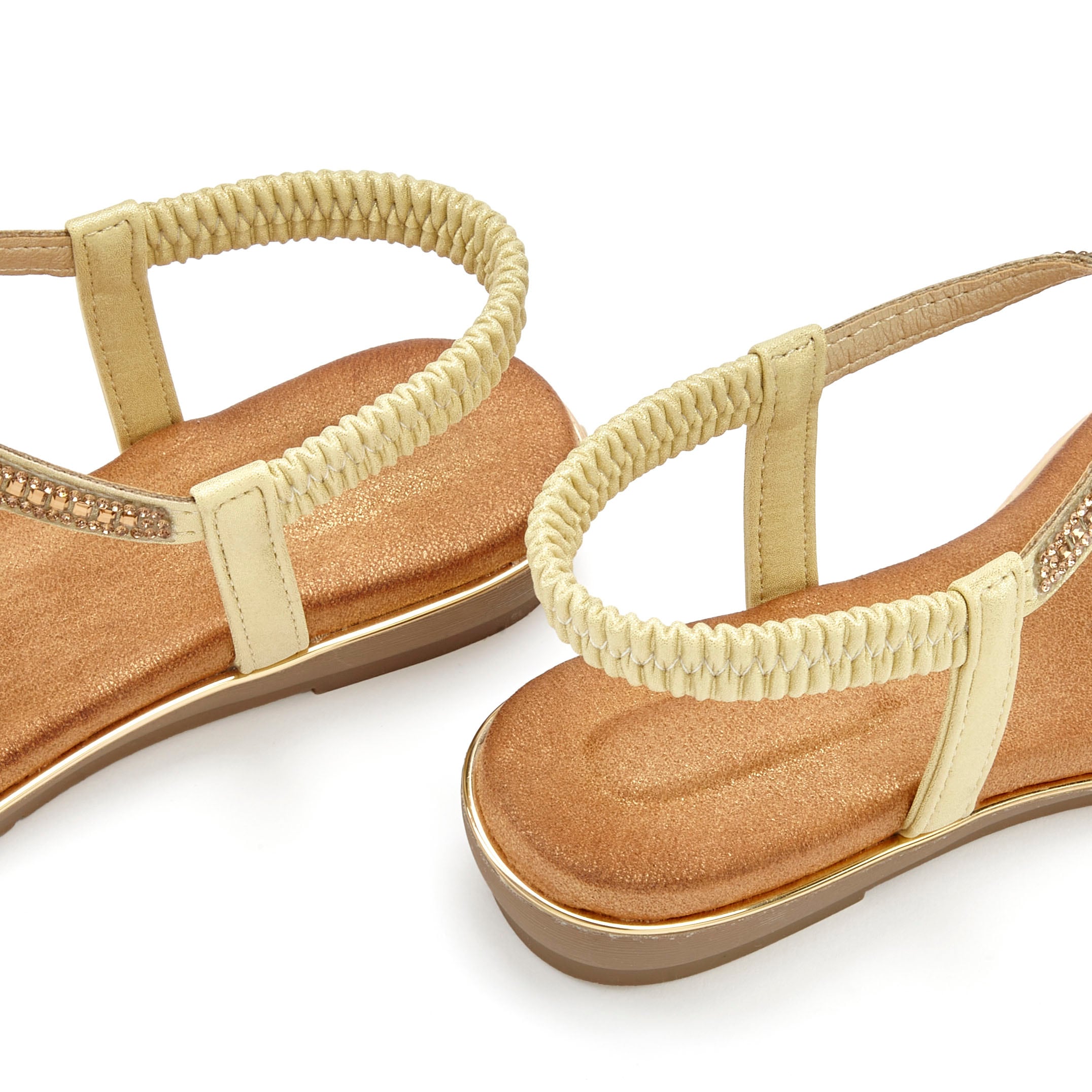 Vivance Sandale »Sandalette, Sommerschuh,«, mit Glitzer Verzierungen und elastischen Riemchen
