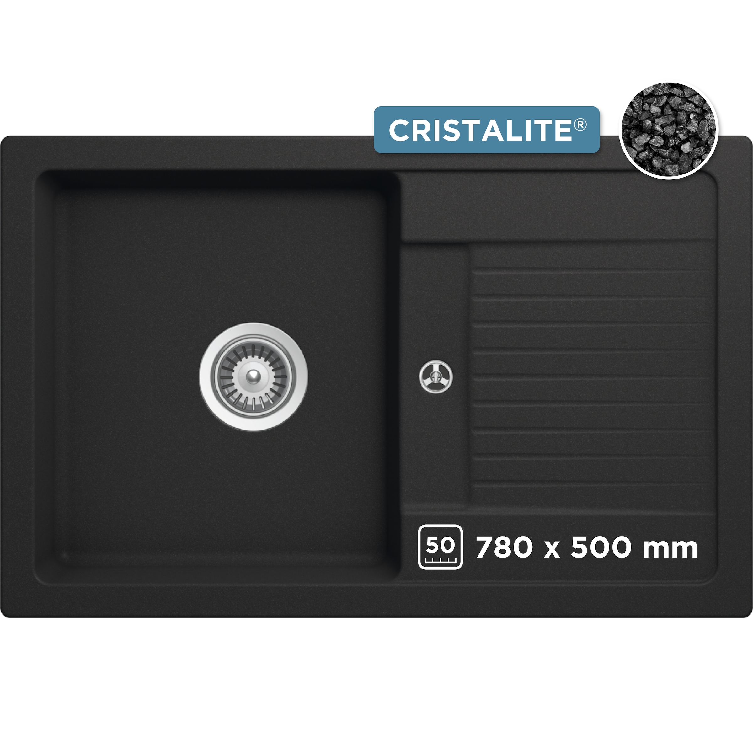 Image of Schock Granitspüle "Lima D-100S" 78/50 cm, Auflagespüle