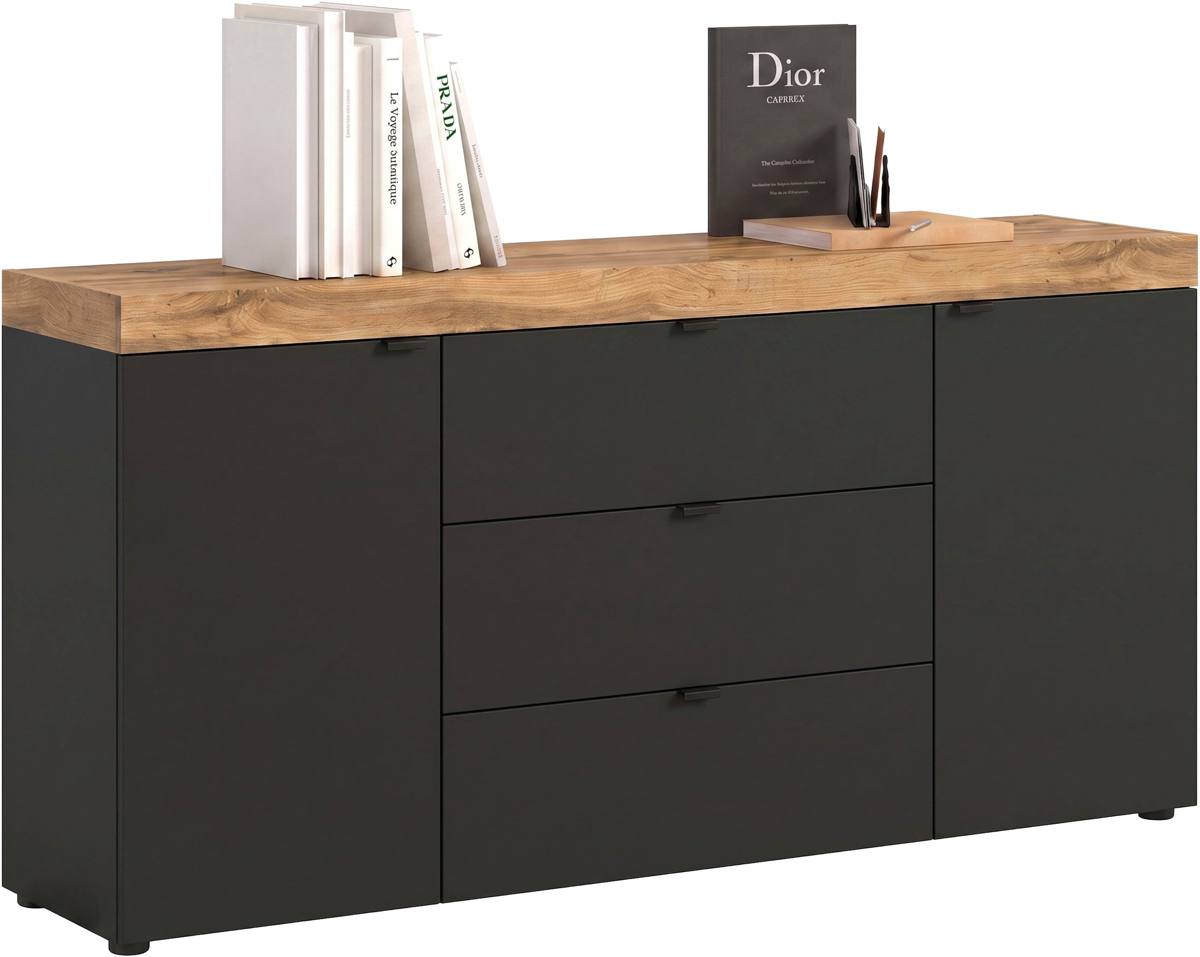 Image of GOODproduct Sideboard "MAMBO II, Breite 160cm, 2 Türen, 3 Schubkästen, 4 Fächer" 1 Stk. tlg. Kommode, Anrichte, Wohnzimmer, Schlafzimmer
