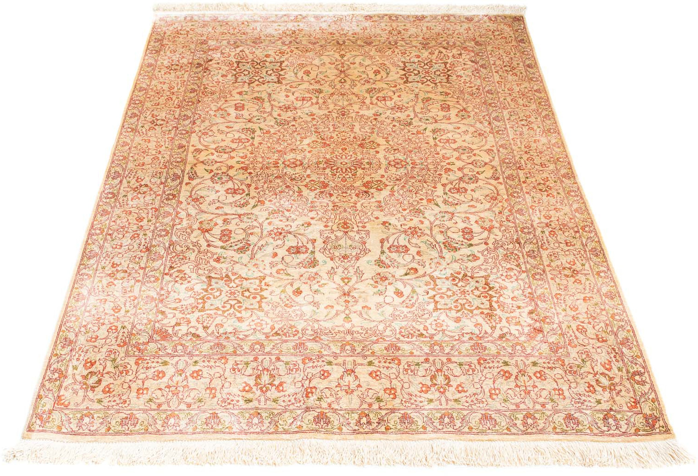 Image of morgenland Orientteppich »Perser - Ghom - 146 x 98 cm - beige«, rechteckig, 10 mm Höhe, Wohnzimmer, Handgeknüpft, Einzelstück mit Zertifikat bei Ackermann Versand Schweiz
