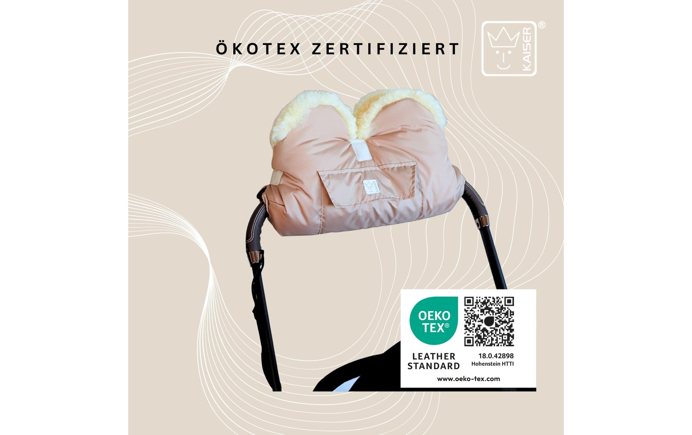 Kaiser Chauffe-mains pour poussette »Lammfell Big Sand«