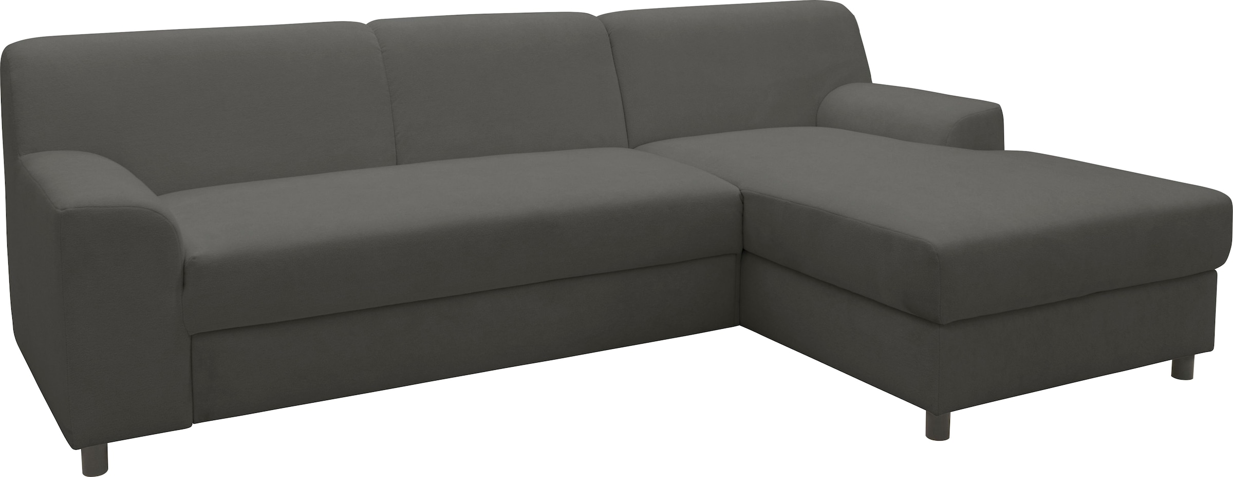 DOMO collection Ecksofa »Turah 2, L-Form, Cord oder Luxus-Microfaser, komfortabler Federkern«, B/T/H: 241/146/79 cm, incl. Zierkissen, wahlweise mit Bettfunktion