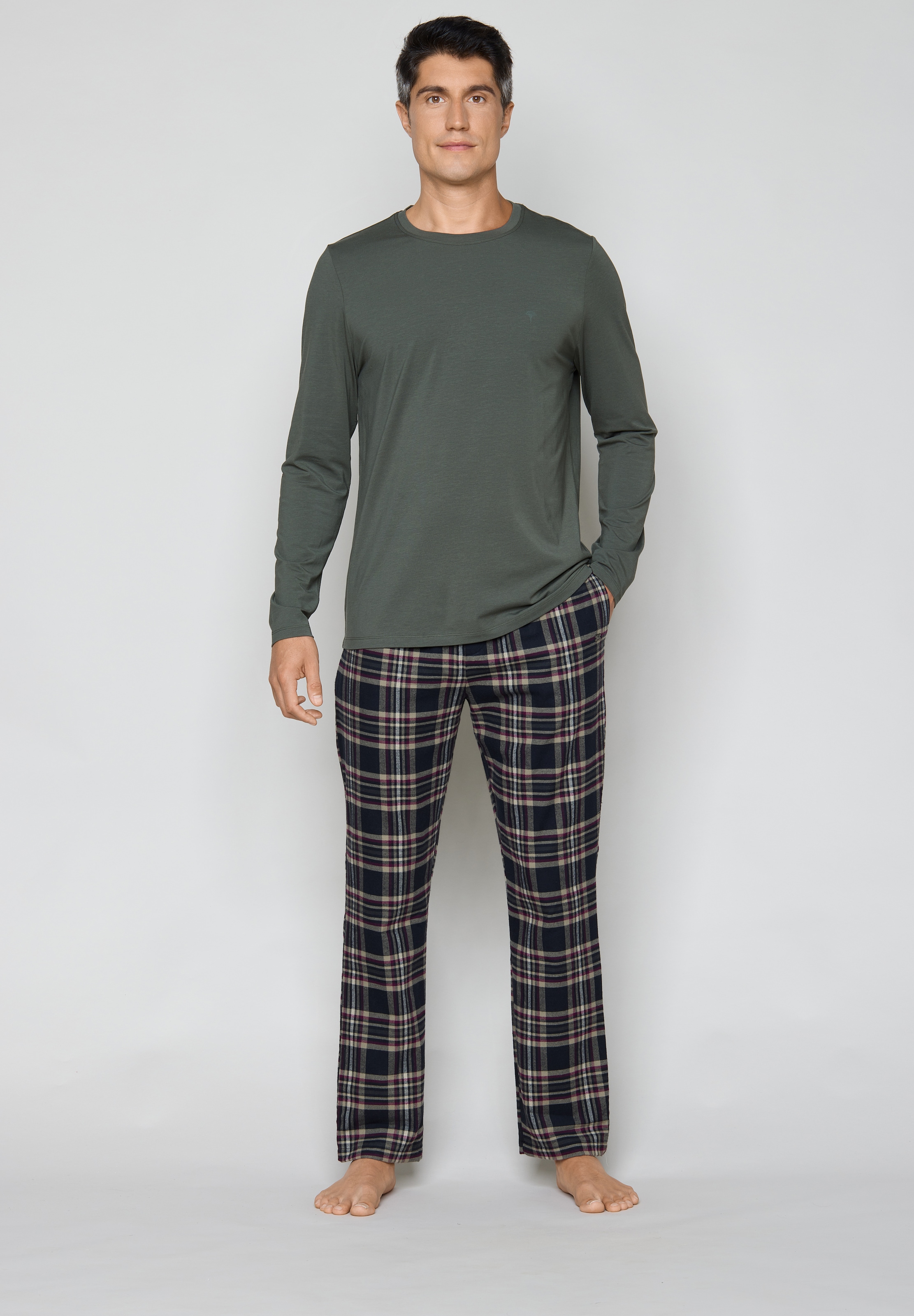 JOOP! Pyjamaoberteil mit Rundhalsausschnitt, lange Ärmel
