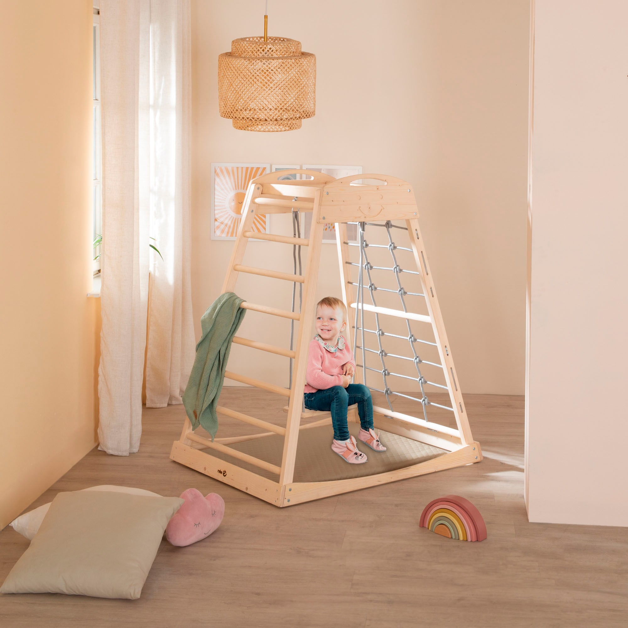 roba® Klettergerüst »Montessori Indoor Spielturm« Belastbar bis 70 kg