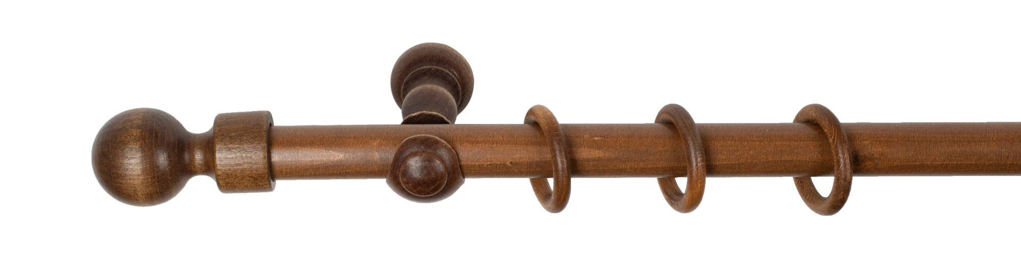 SN DECO GROUP Gardinenstange »Giro«, 1 läufig-läufig, Fixmass, 28 mm, Holz, verschiedenen Längen und Farbe, Komplettset