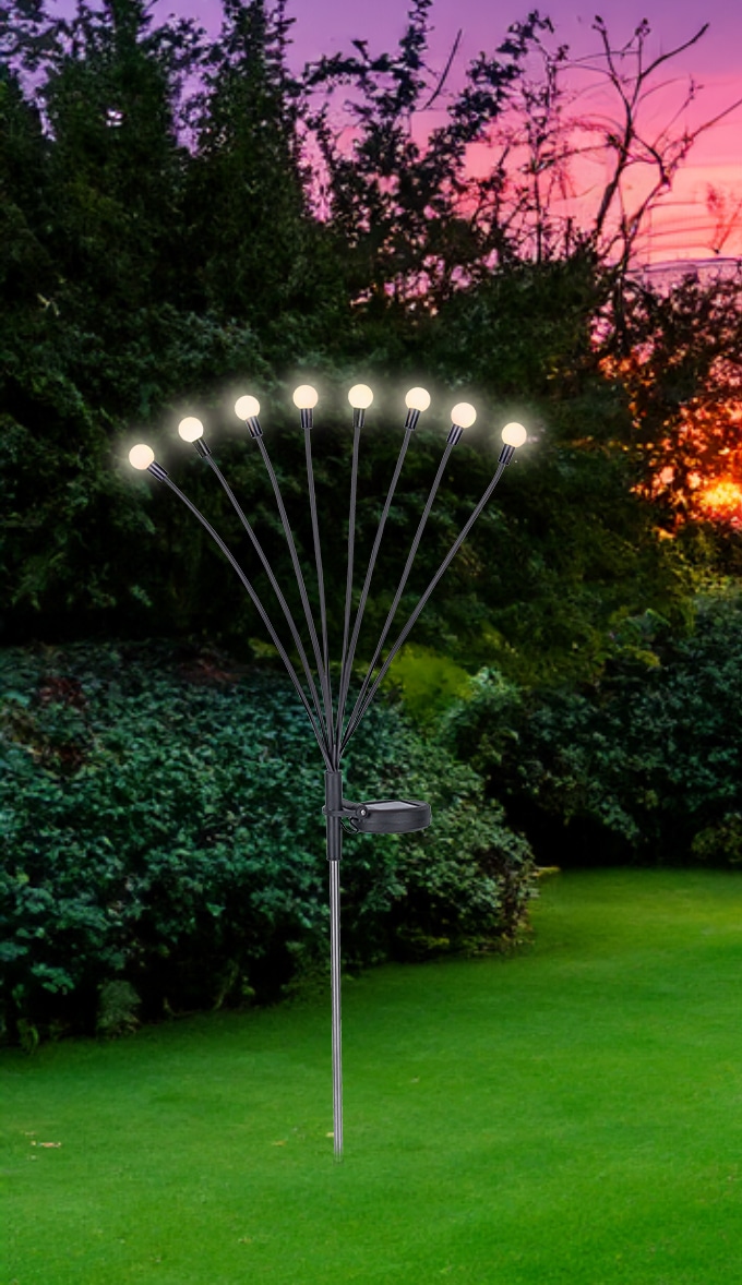 GLOBO LIGHTING Lampe solaire à LED »SOLAR« Module LED 1 cuis blanc chaud lampe solaire pour jardin, bel effet lumineux, avec piquet de terre
