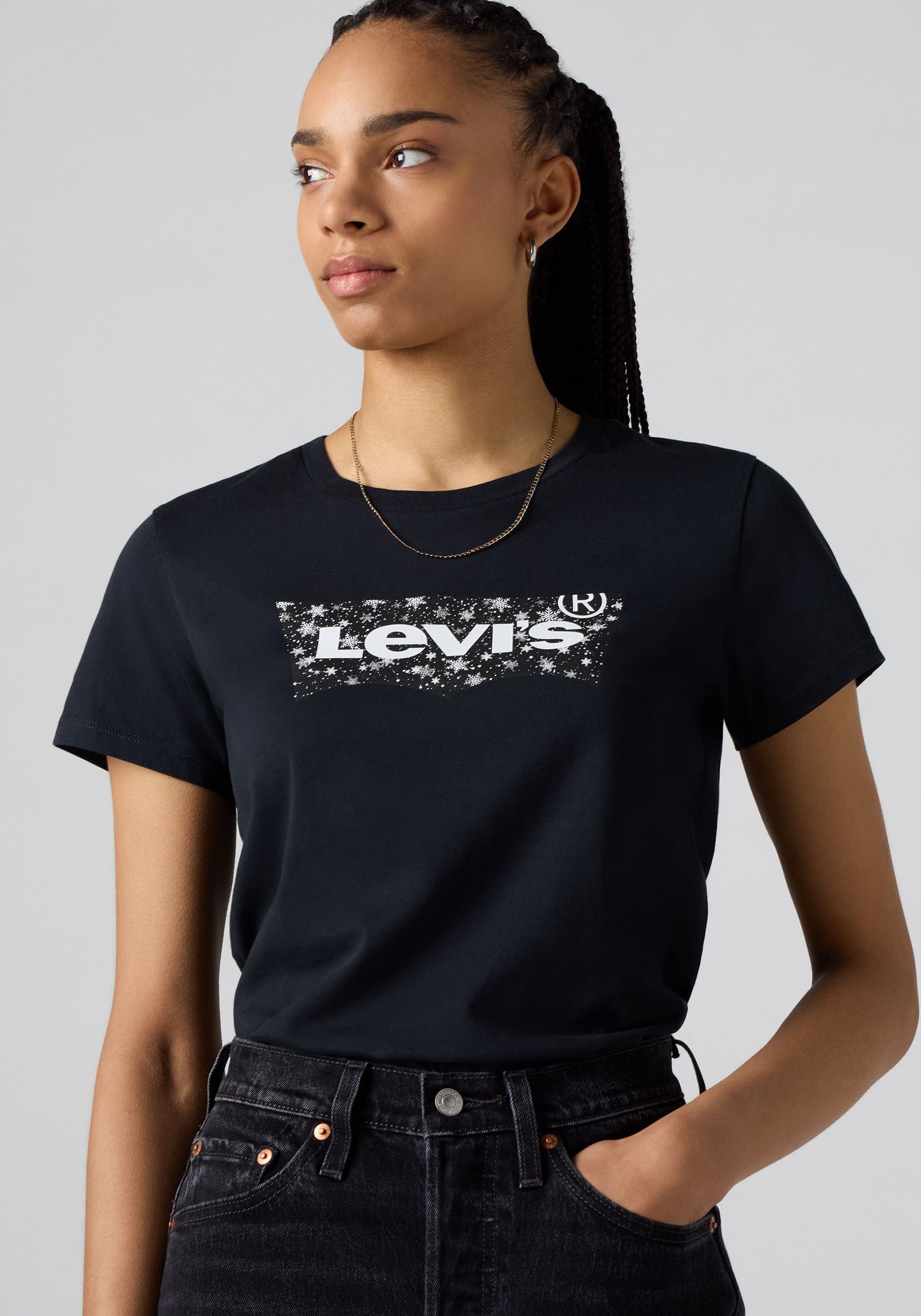 Levi's® Rundhalsshirt »THE PERFECT TEE«, mit Logo im Metallic-Holo Print