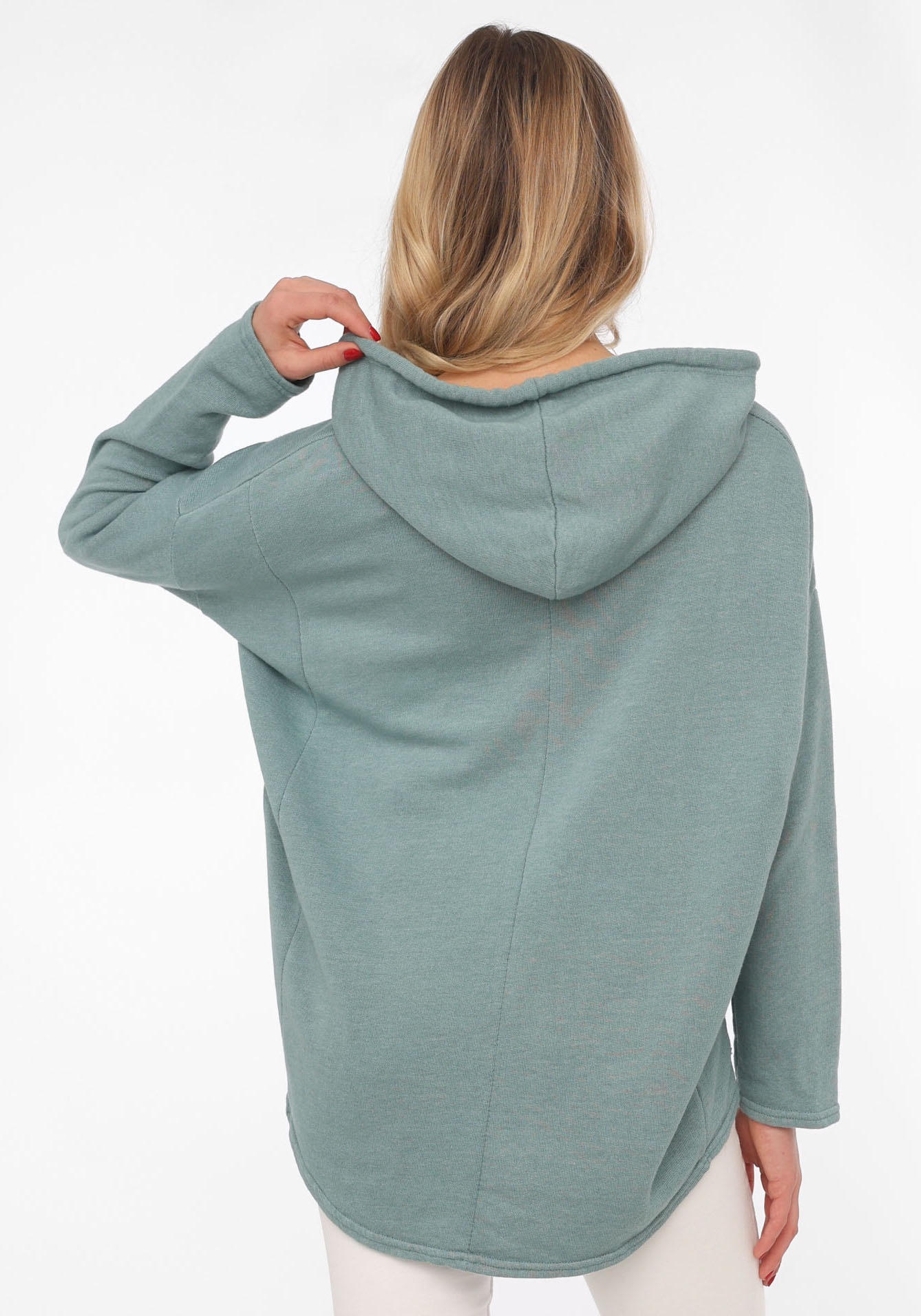 Zwillingsherz Hoodie »"Moin"«, Sweatshirt im Used-Look mit Kapuze und Stempeldruck