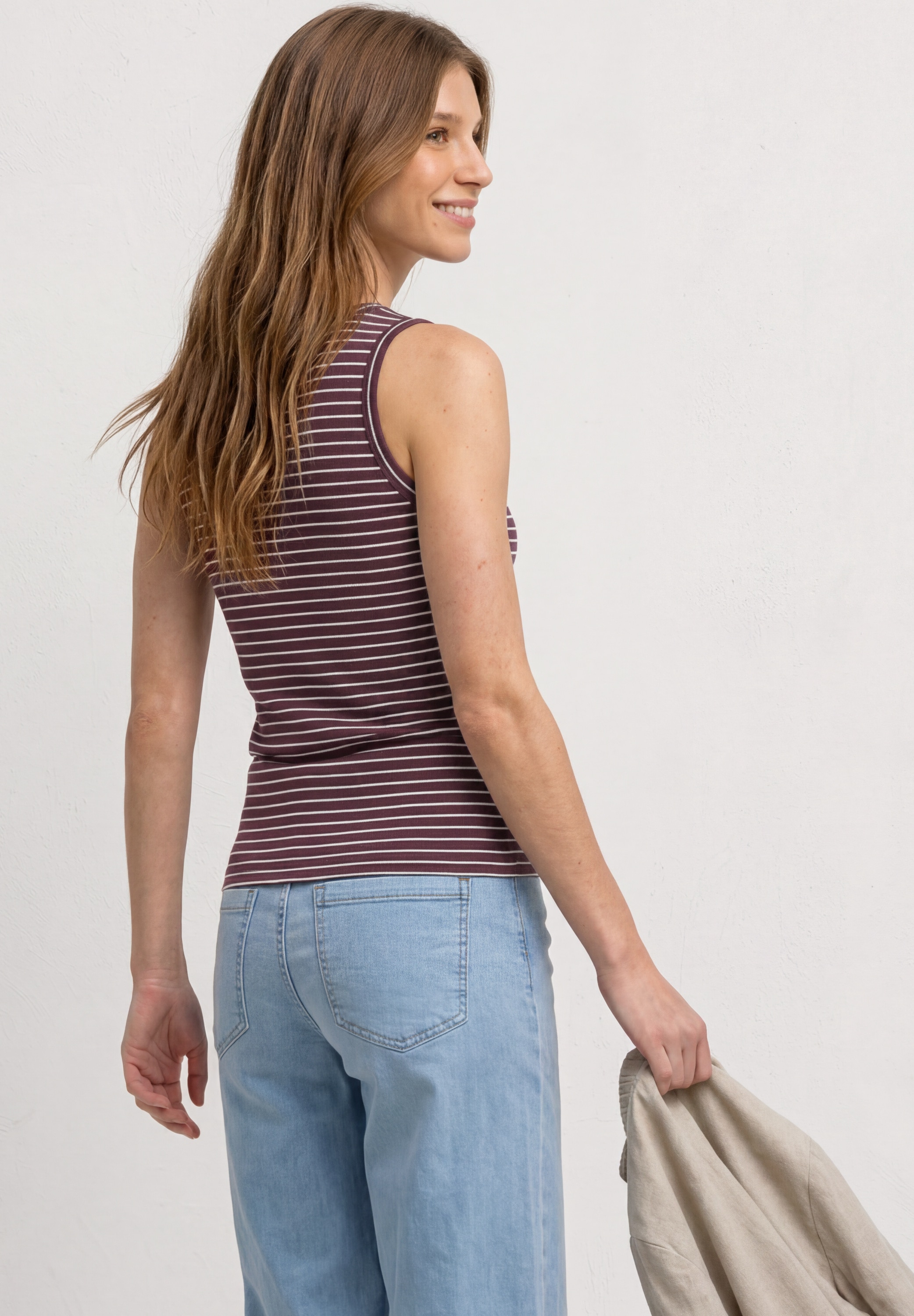 STREET ONE Haut de chemise Sommertop mit V-Neck und Streifen