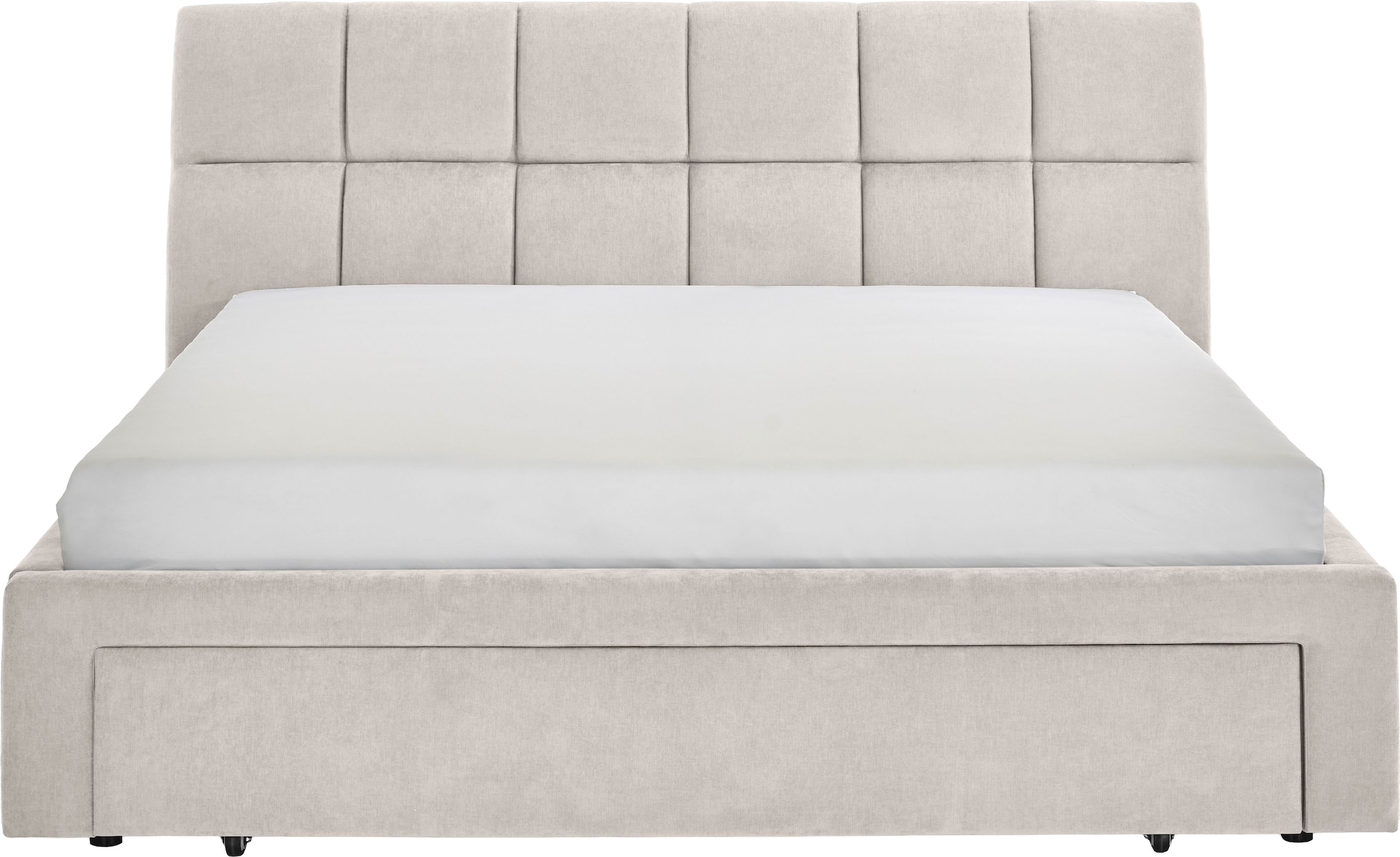 meise.möbel Polsterbett »Canyon, Breite 180cm, erhältlich in grau oder beige« inkl. Schubkasten im Fussteil - ideal als Hundebett nutzbar