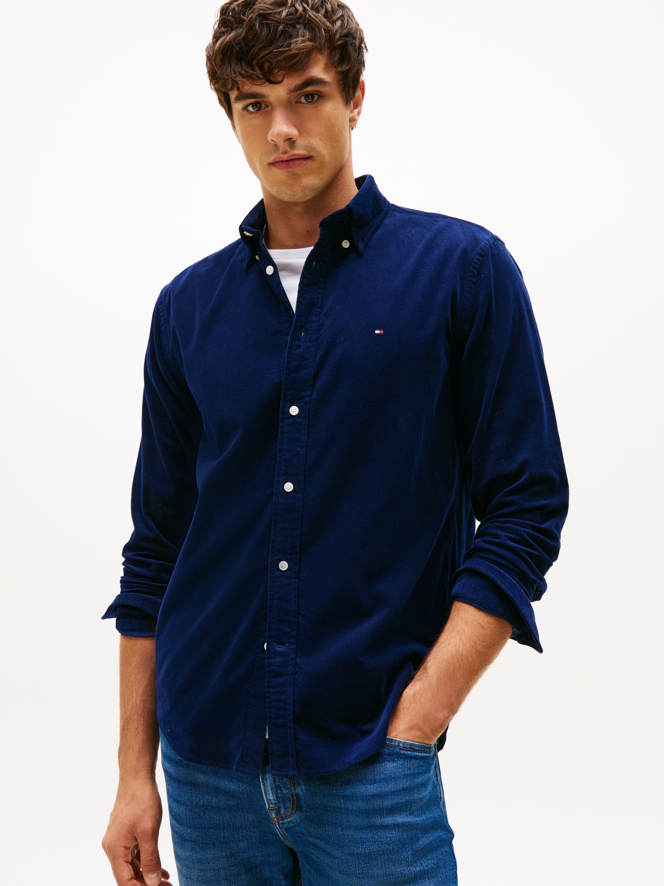 Image of Tommy Hilfiger Langarmhemd "SOLID CORDUROY SHIRT" Regular fit Cordhemd