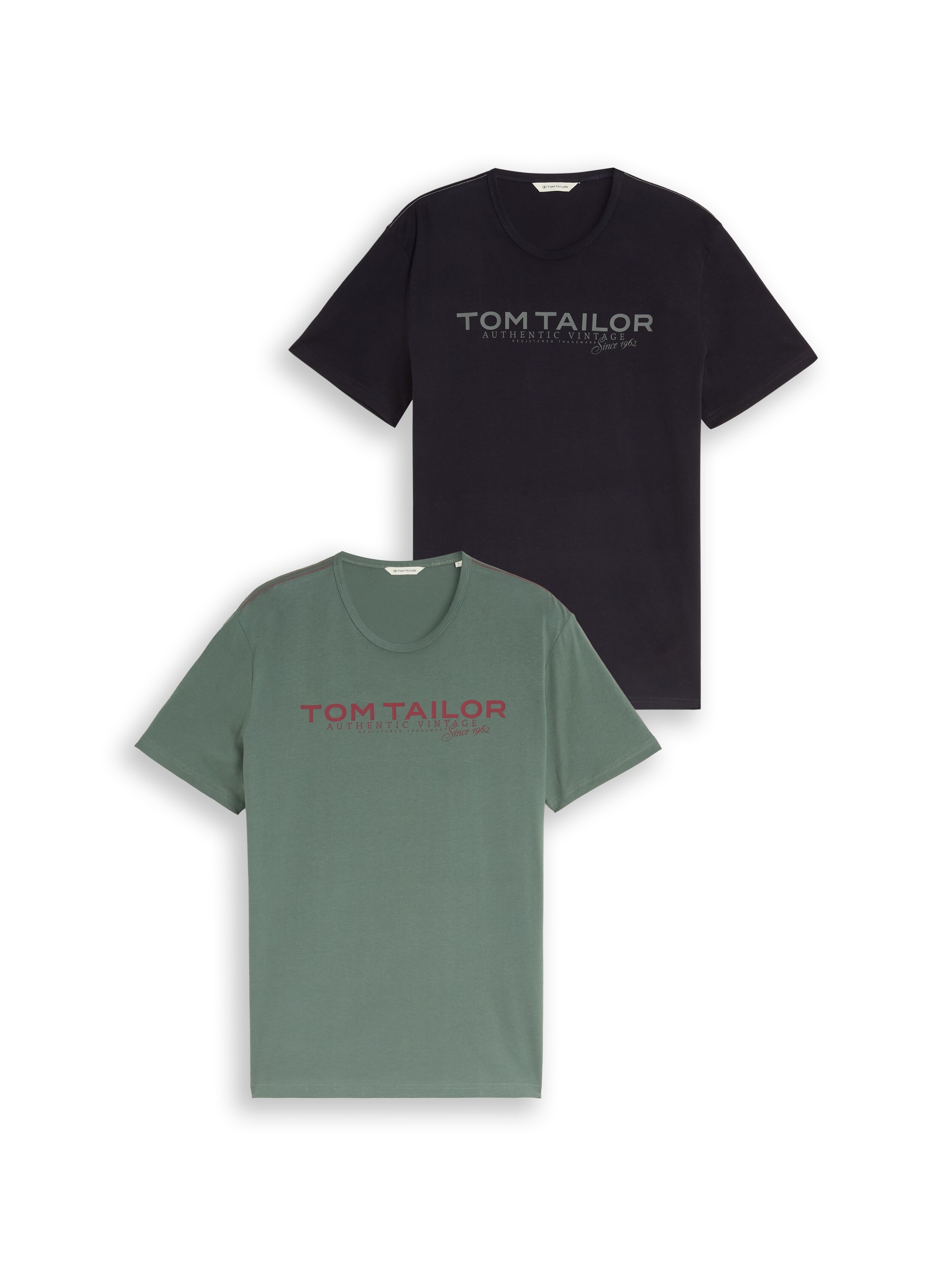 TOM TAILOR T-shirt 2 lot de 2 t-shirts d'été avec impression logo