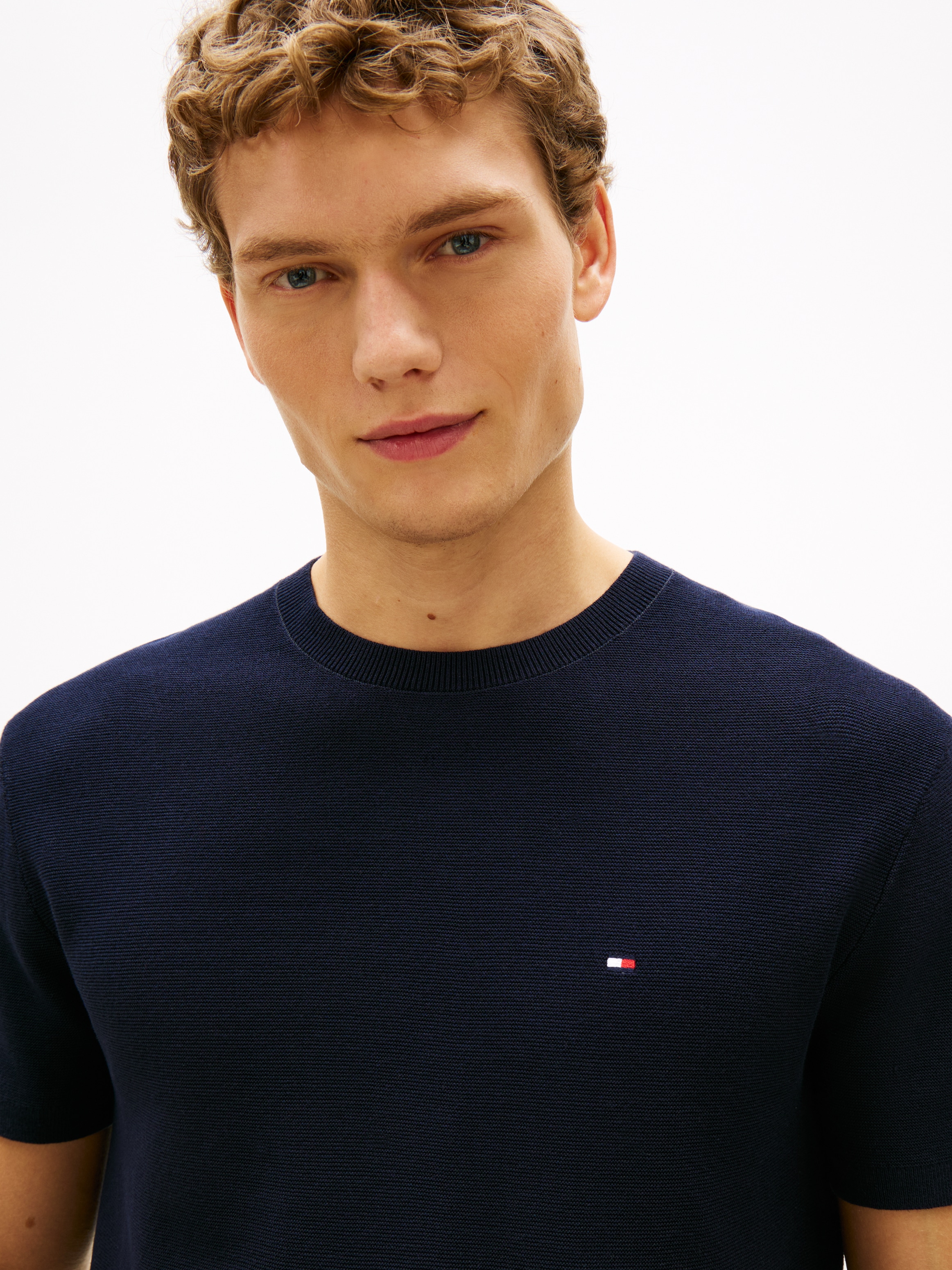 Tommy Hilfiger Pull à manches courtes »COOL TOUCH STRUCTURE« Relaxed Fit, aus Strick