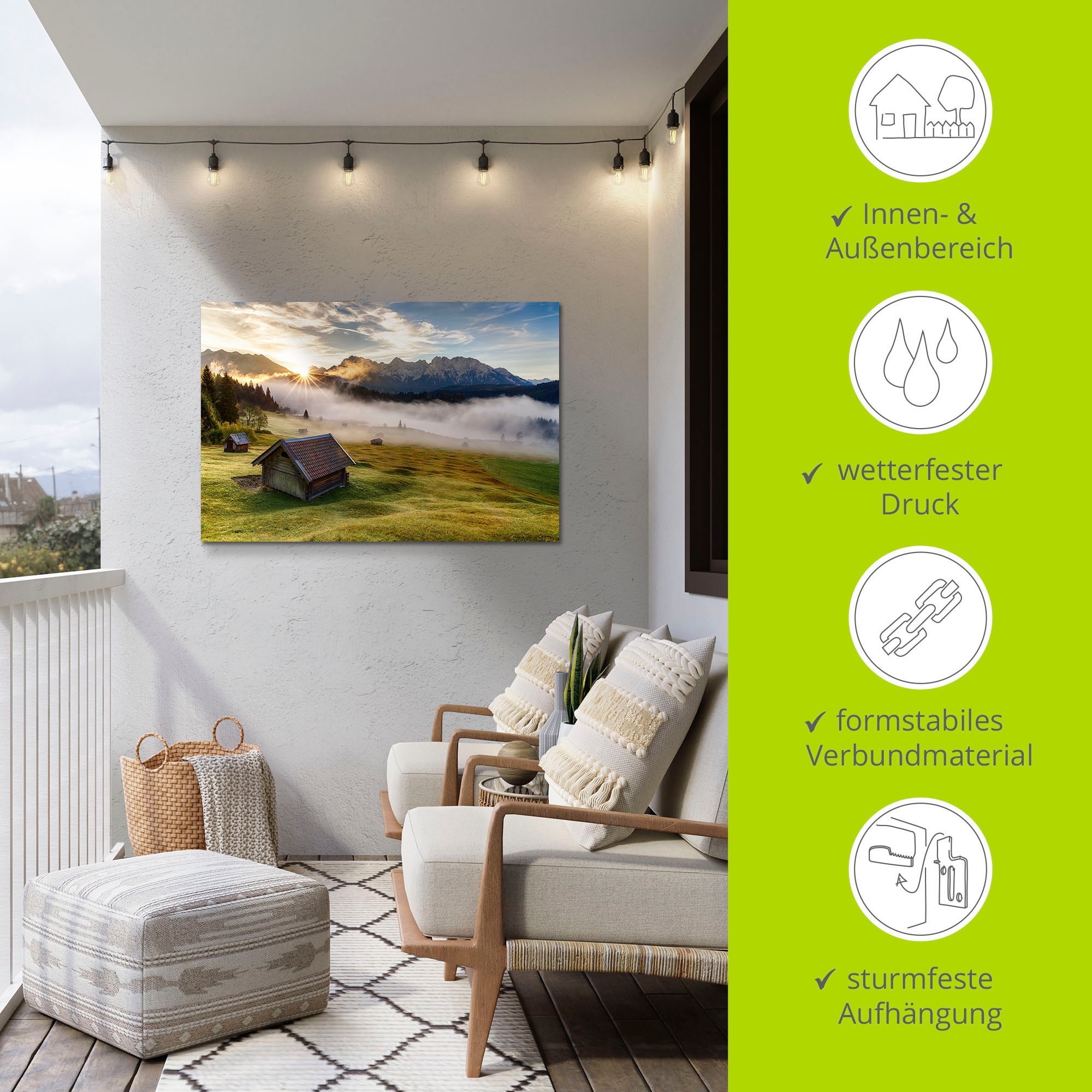 Artland Wandbild »Herbst in Bayern«, Berge & Alpenbilder, (1 St.), als Alubild, Outdoorbild, Leinwandbild, Wandaufkleber, versch. Grössen