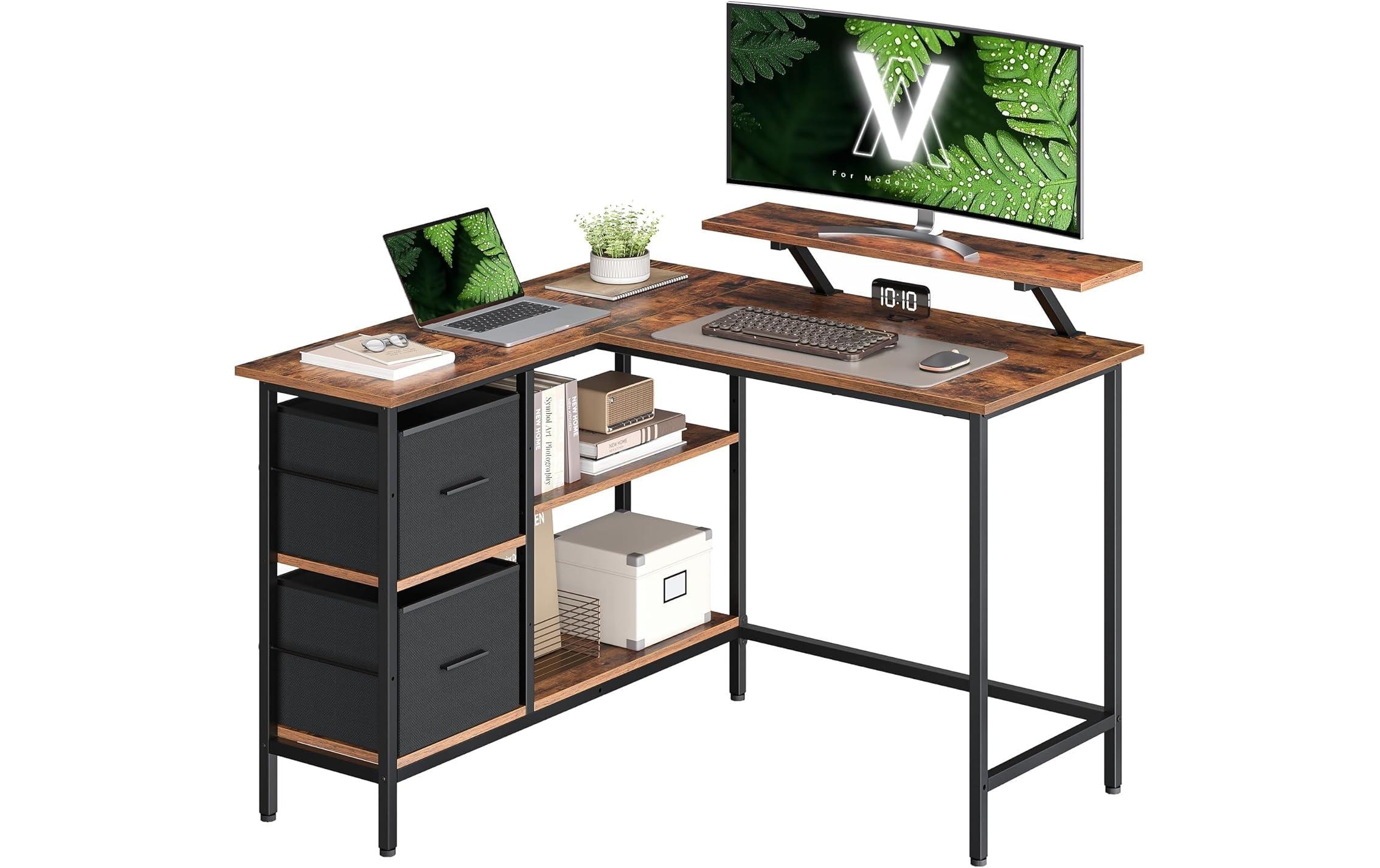 VASAGLE Bureau »in L-Form 115 x 105 x 89.5 cm«