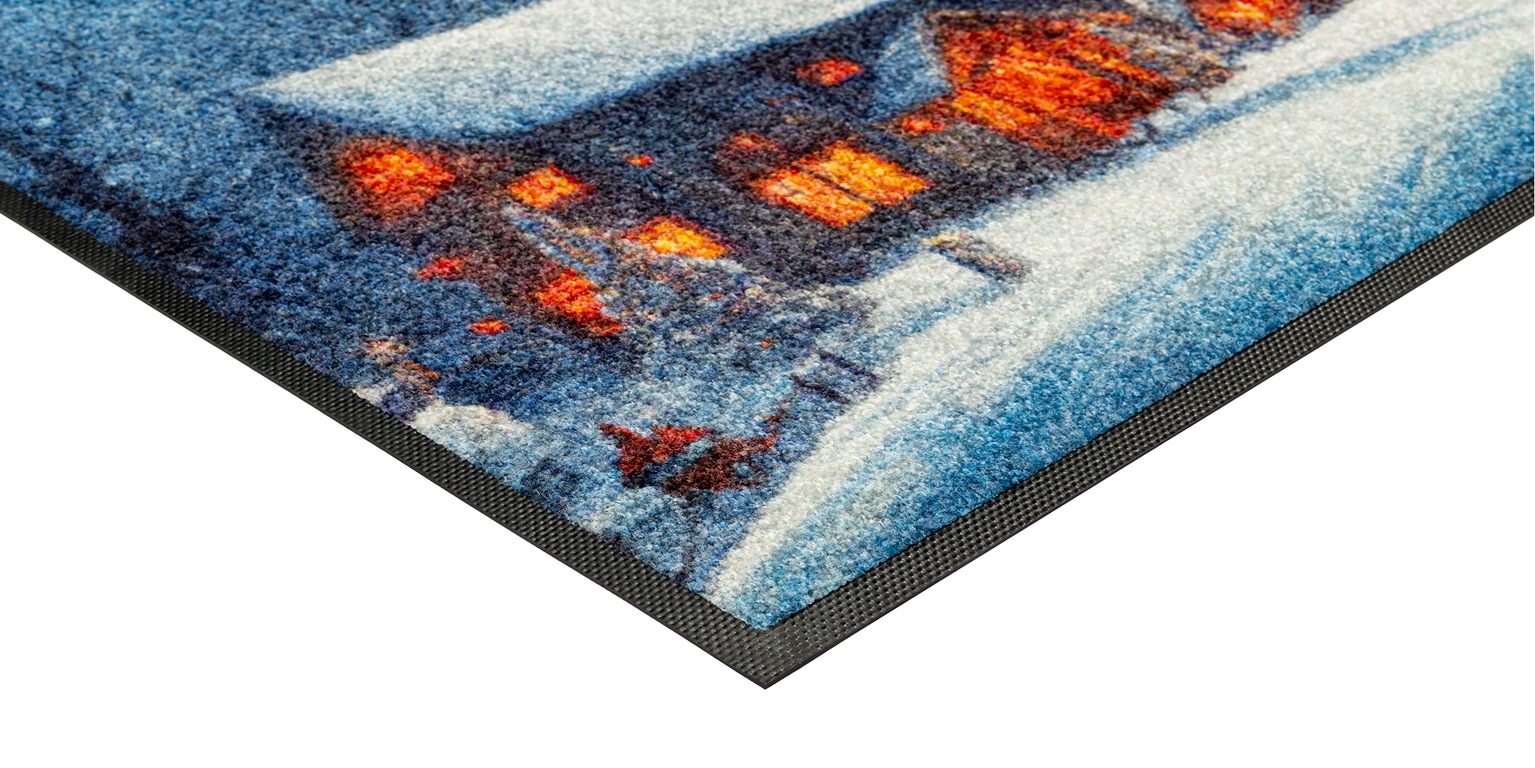 wash+dry by Kleen-Tex Fussmatte »Twinkle Village« rechteckig 7 mm Höhe waschbar und trocknergeeignet