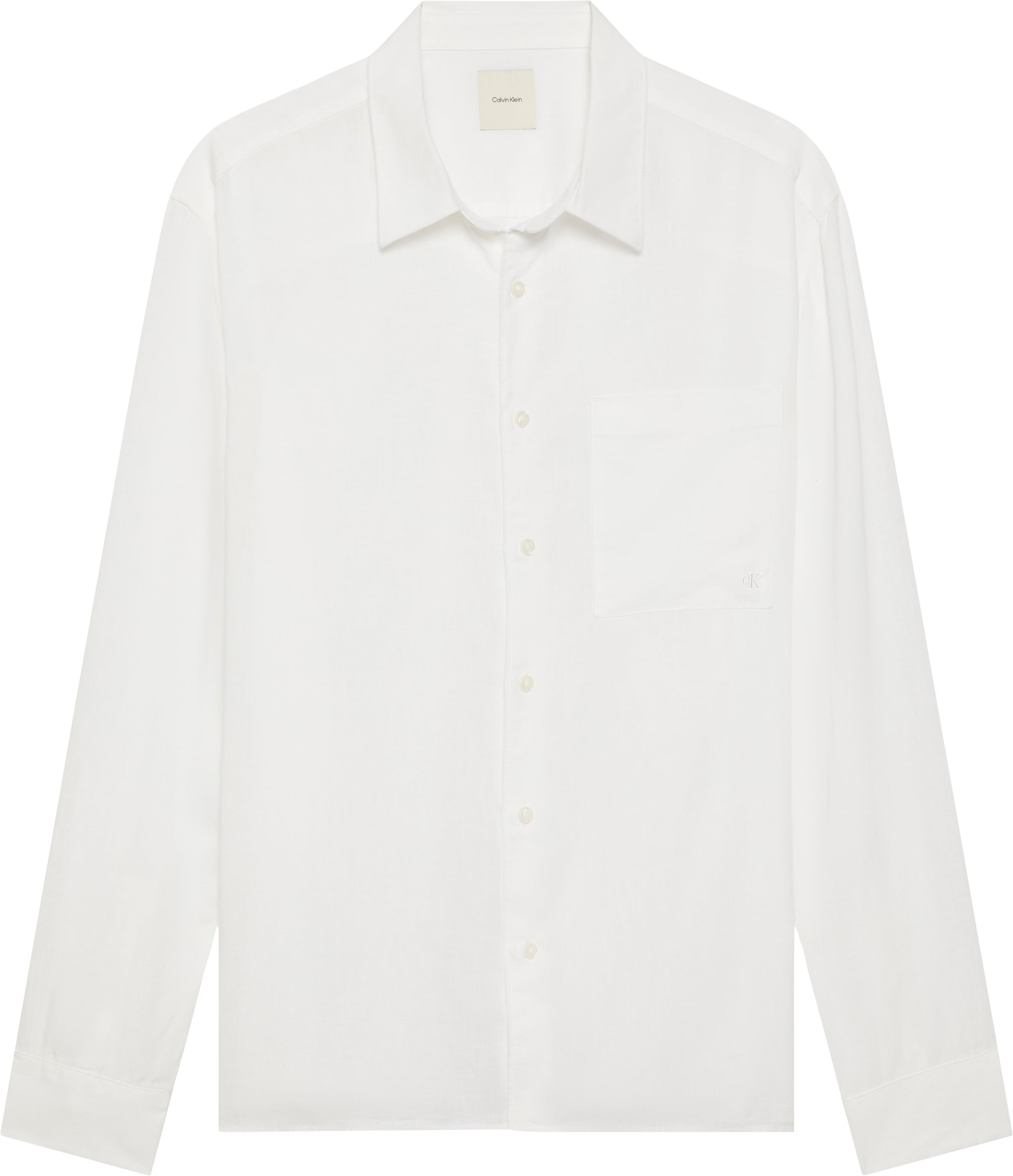 Calvin Klein Chemise en lin »SOLID LINEN CLASSIC« col Kent, coupe régulière, mélange lin-viscose