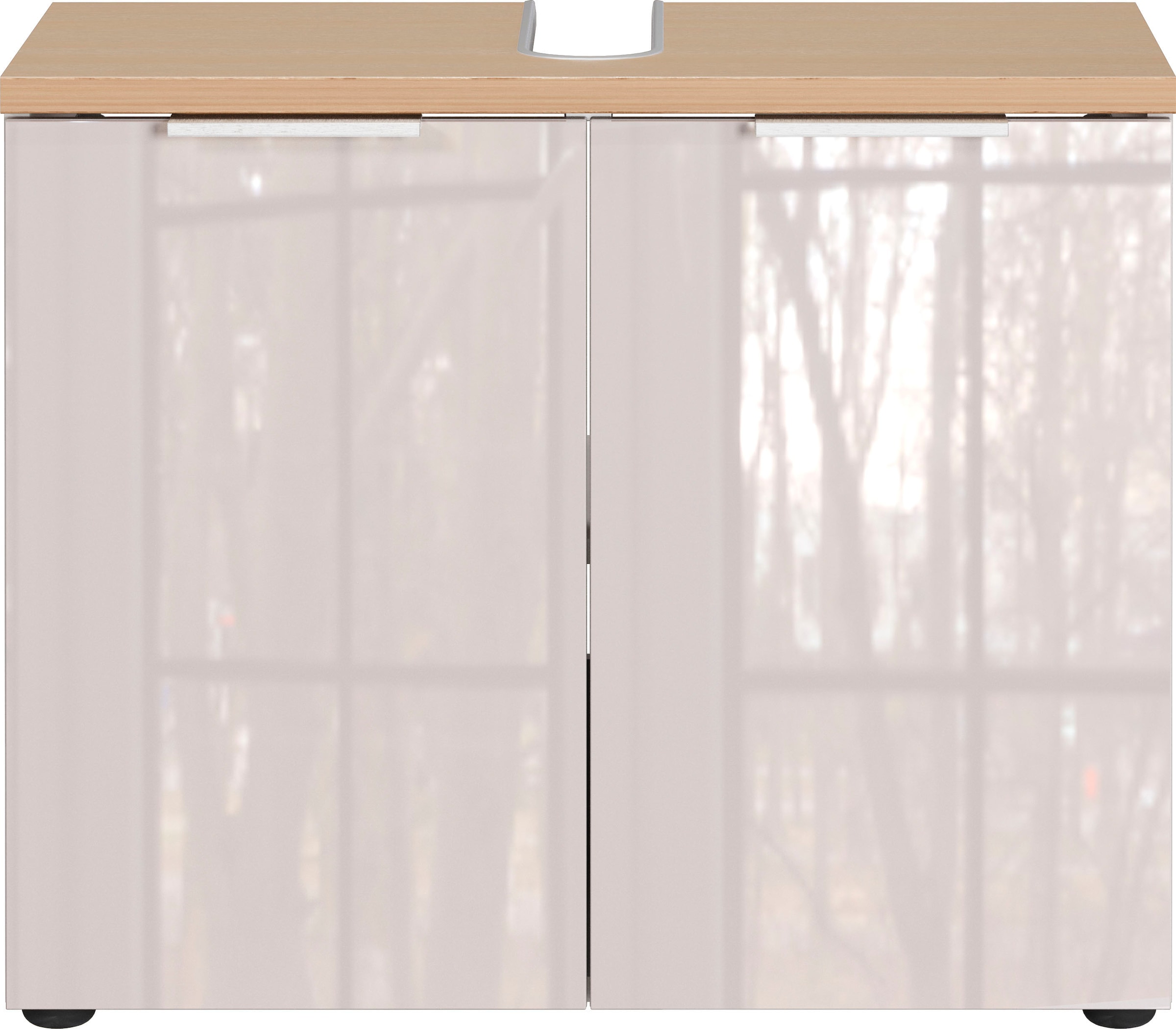 GERMANIA Waschbeckenunterschrank »Tavira« 1 Stk. tlg. Waschbeckenunterschrank mit Glasfronten und Siphonausschnitt