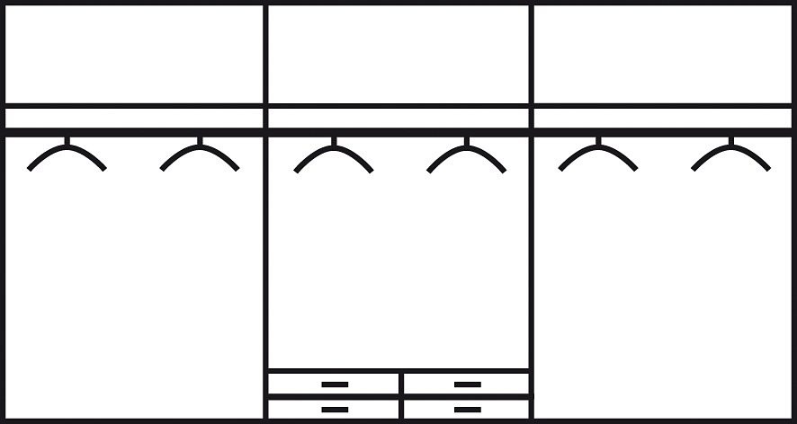 rauch Kleiderschrank »Drehtürenschrank Schrank Garderobe BURANO« mit Schubladen und Spiegelumrandung in Farbabsetzung MADE IN GERMANY