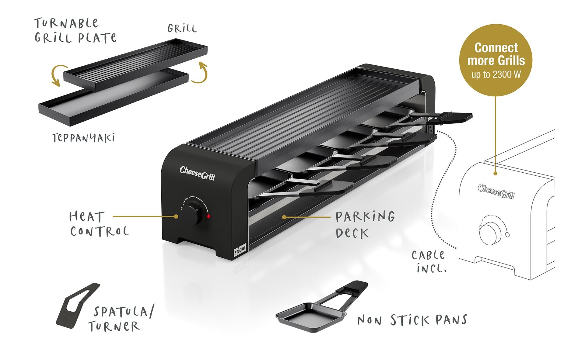 Stöckli Raclette »Stöckli CheeseGrill 4 Connect 4 Personen«