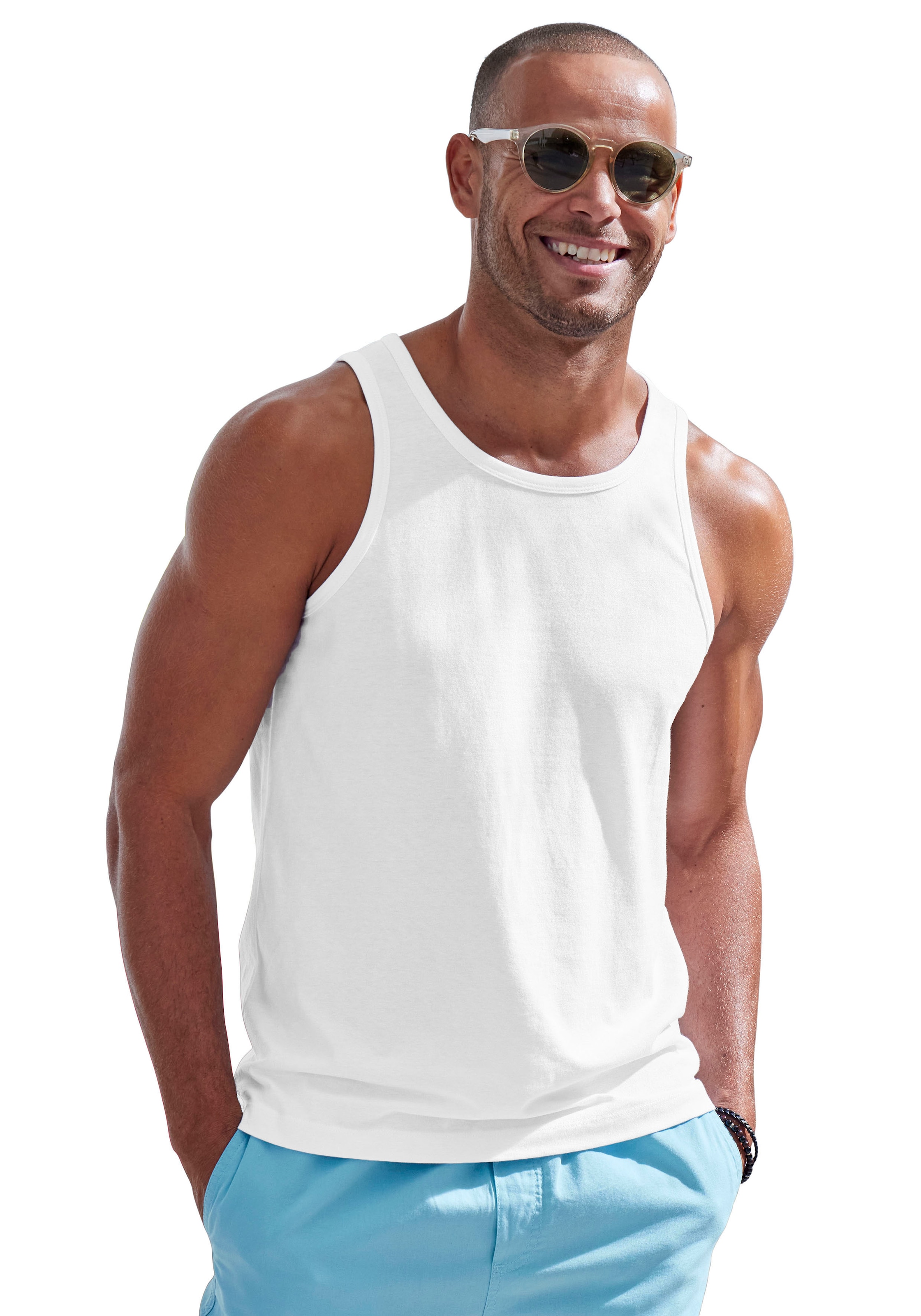 John Devin Tanktop, (Packung, 2), in schöner Melange-Optik