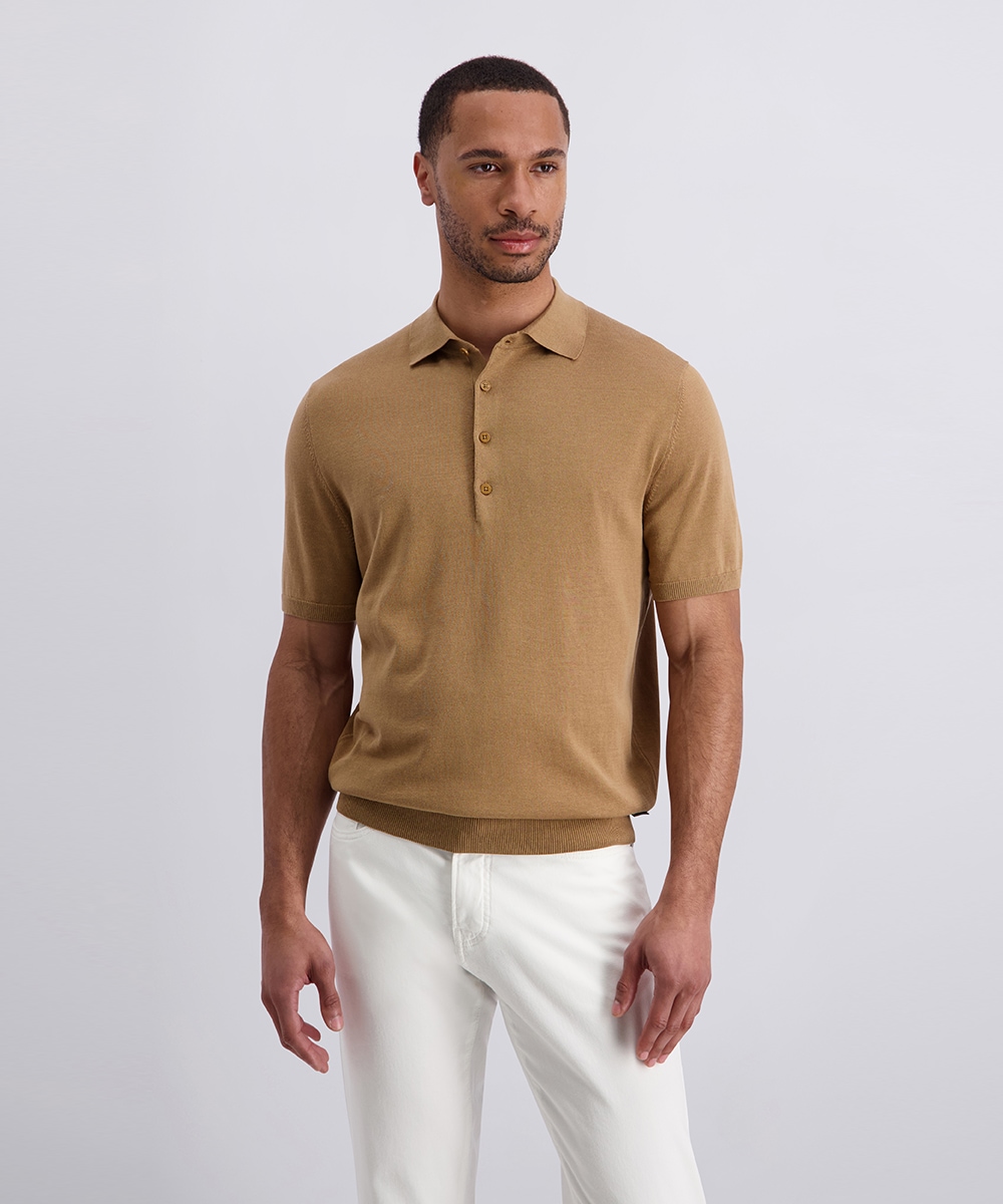 Image of Pierre Cardin Poloshirt "Strick Polo kurzarm" mit Rippbündchen
