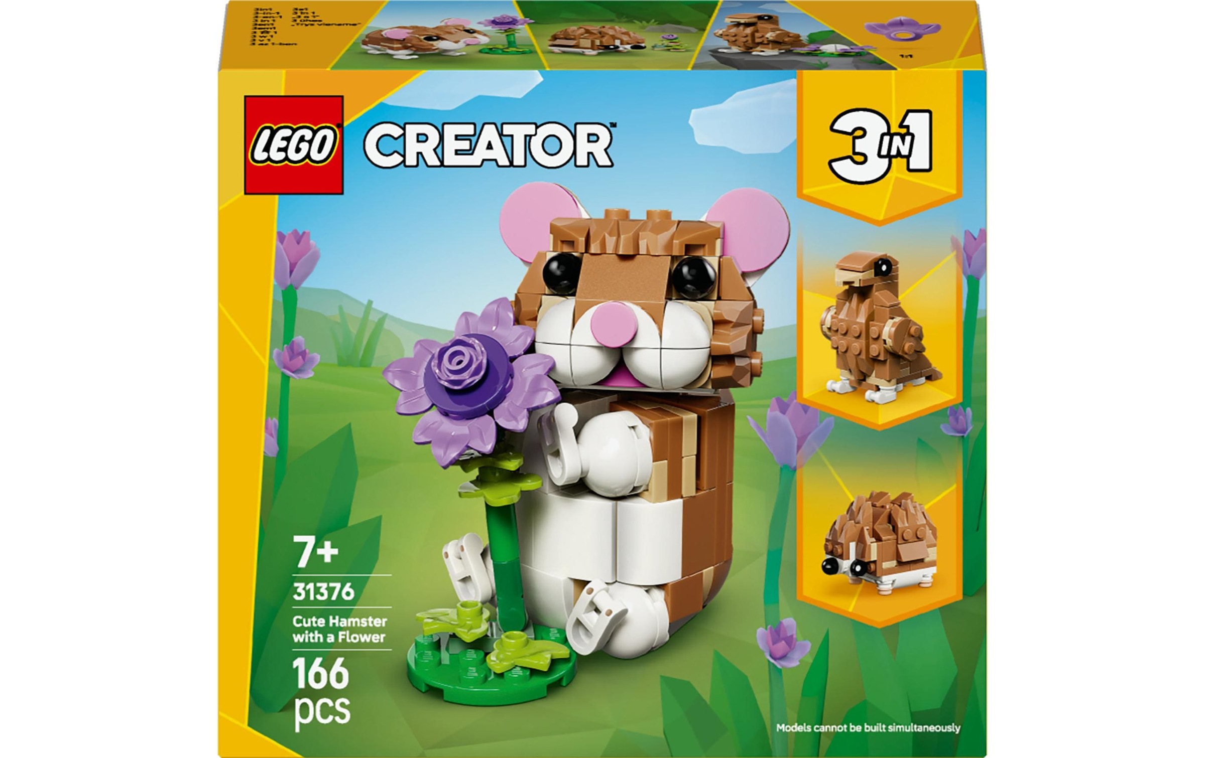 Image of Konstruktionsspielsteine "Creator Niedlicher Hamster mit Blume 31376" Kategorie: Figuren/Tiere