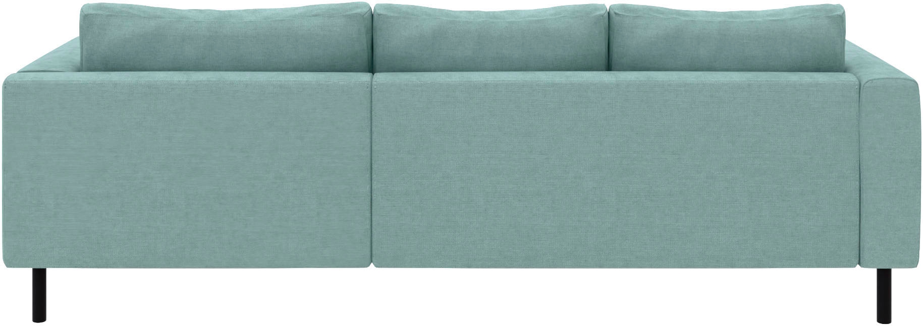 TRENDMANUFAKTUR Canapé d'angle »Amazing II, wahlw. mit Schlaffunktion & Bettkasten, Fuss schwarz« Recamiere beidseitig montierbar, L-Form,in Cord o. Struktur, B: 232 cm