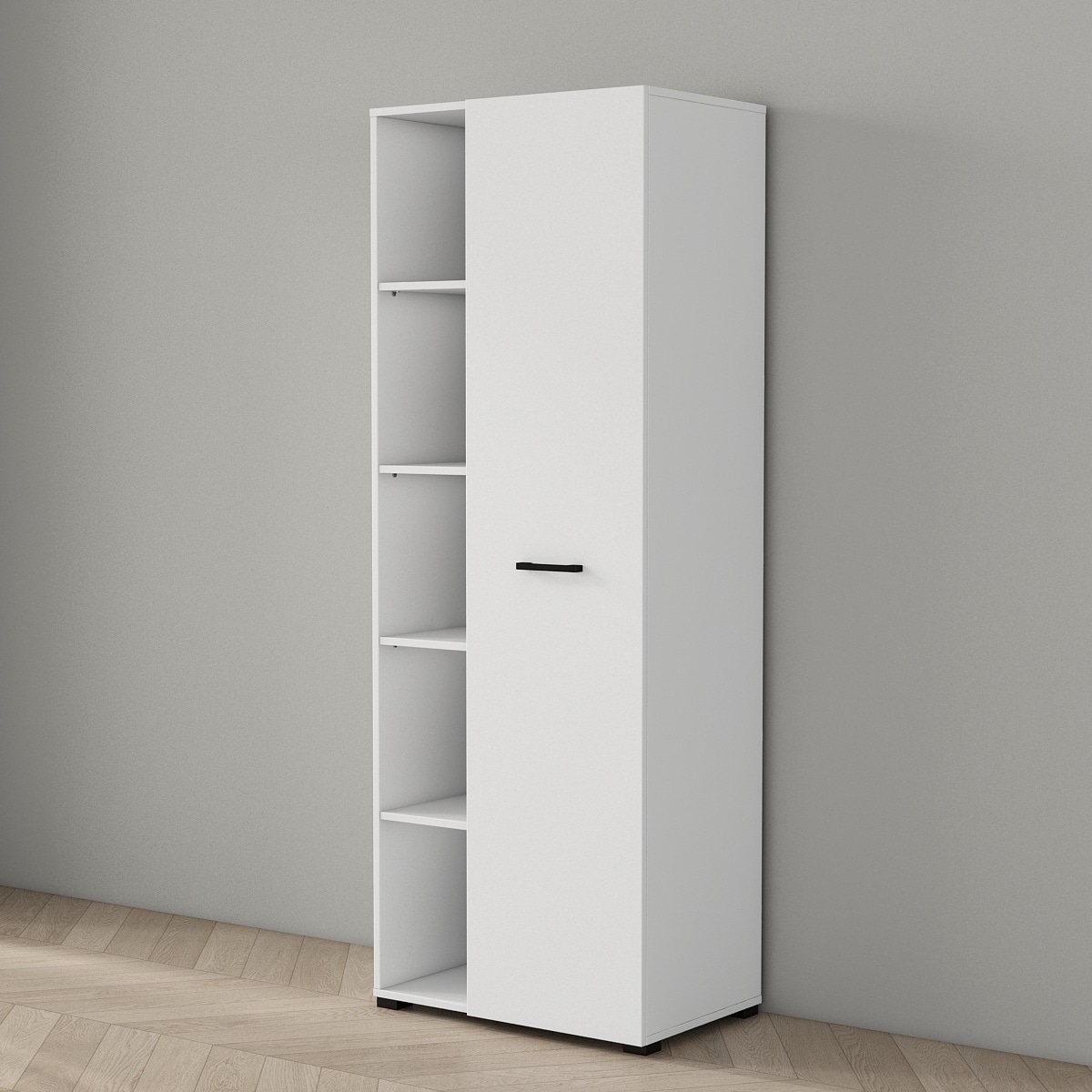 GOODproduct Armoire de classement »Moid, moderner Mehrzweckschrank,« Masse: 64,5x41,5x175 cm, 5 Fächer mit viel Stauraum
