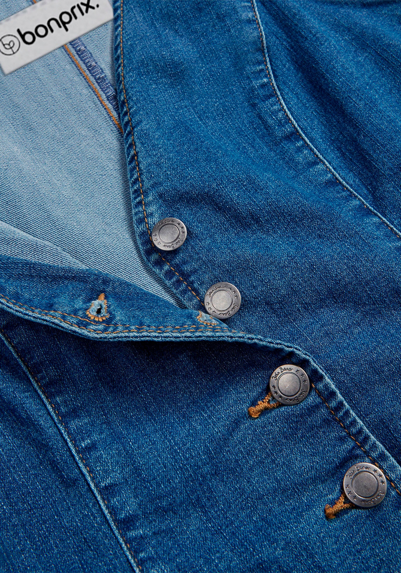 bonprix Jeansweste »Stretch-Jeansweste« aus Baumwollmischung, taillierte Passform, mit Knopfleiste