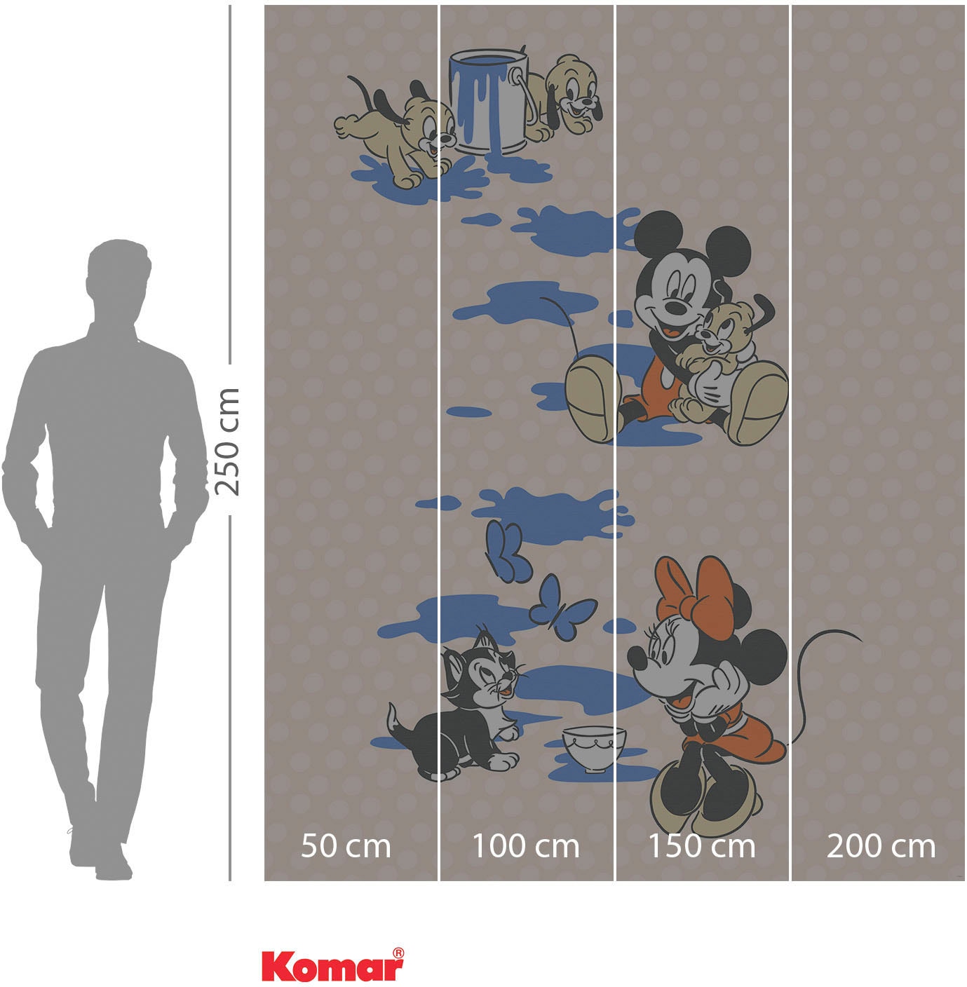 Komar Fototapete »Digitaldruck Vlies - Mickey Artsy Flow - Grösse 200 x 250 cm«, bedruckt, Kinderzimmer