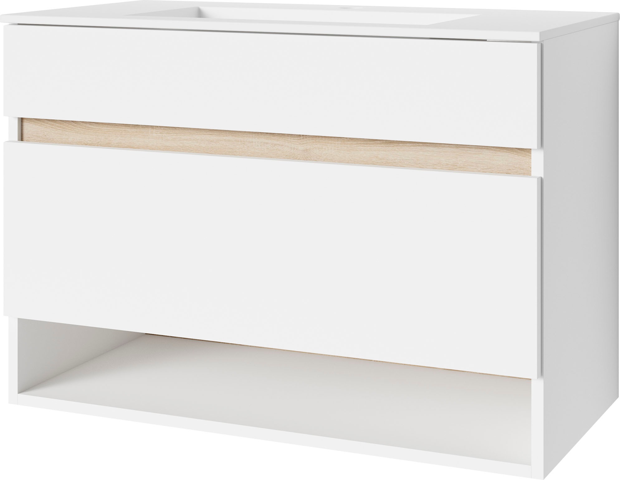 Image of byLIVING Waschtisch »Marino«, Breite 80 cm, mit offenem Ablagefach, inklusive Keramik-Waschbecken bei Ackermann Versand Schweiz