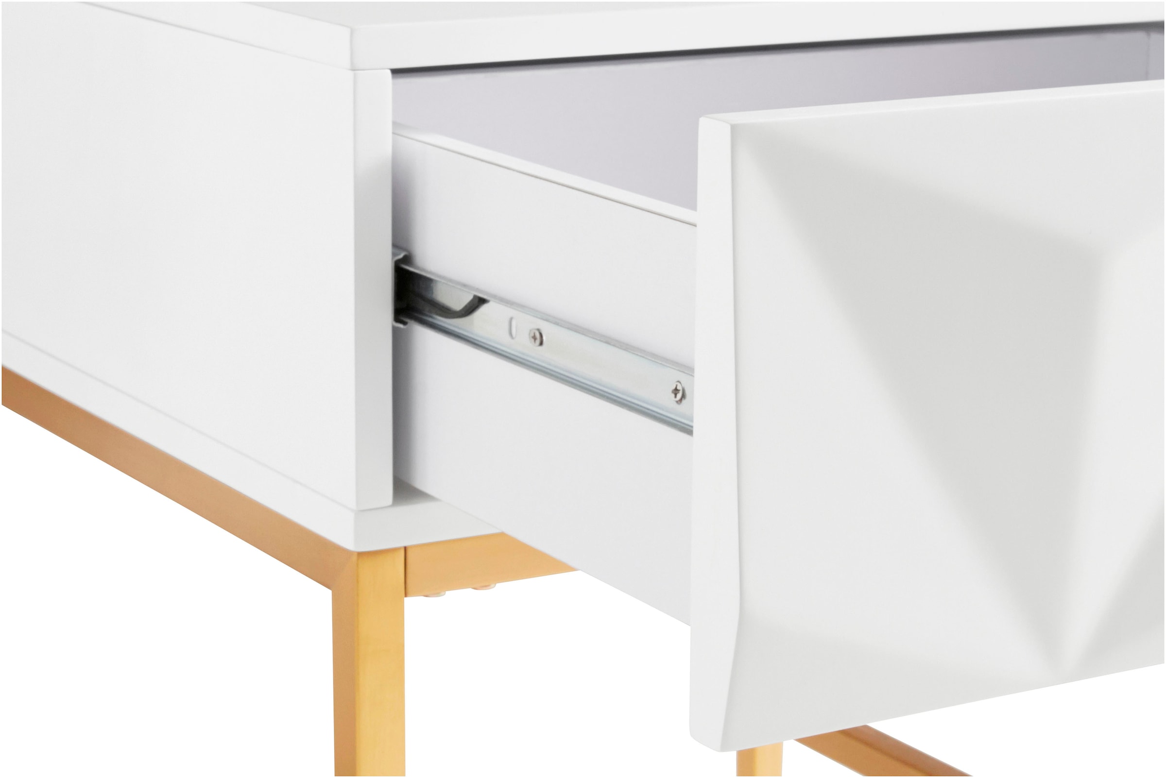 Leonique »Alais« in 3D-Optik, mit zwei Schubladen und goldfarbenem Gestell