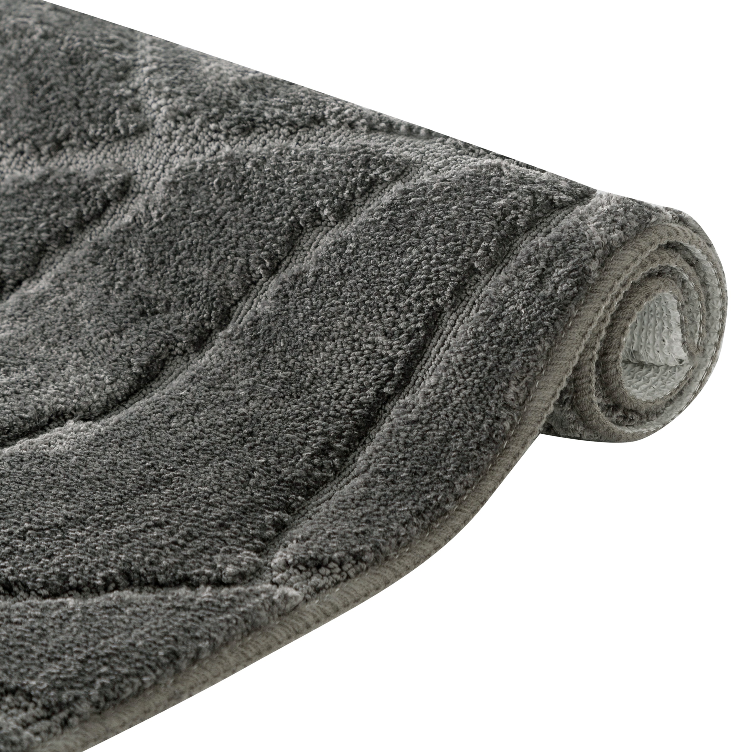 my home Badematte »Epense, Badvorleger, Badezimmer Teppich, Duschvorleger«, fussbodenheizungsgeeignet-schnell trocknend, Badteppich, Uni Farben, Blätter, Hoch-Tief Effekt
