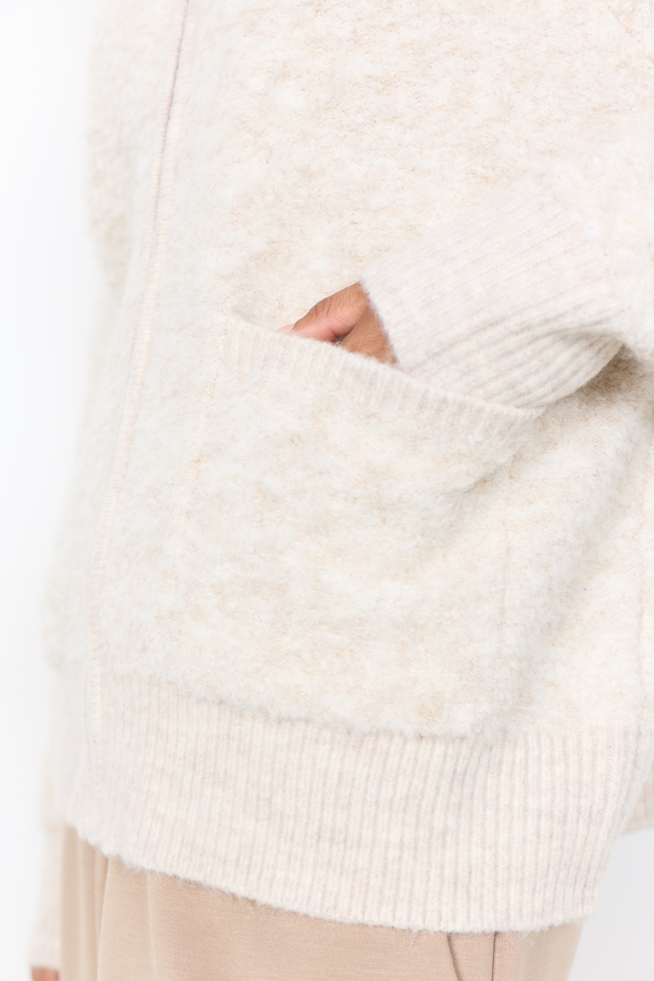 soyaconcept Veste en tricot »SC-VENCHE 4« Materialmix, mit Kragen und Reissverschluss, Eingrifftaschen