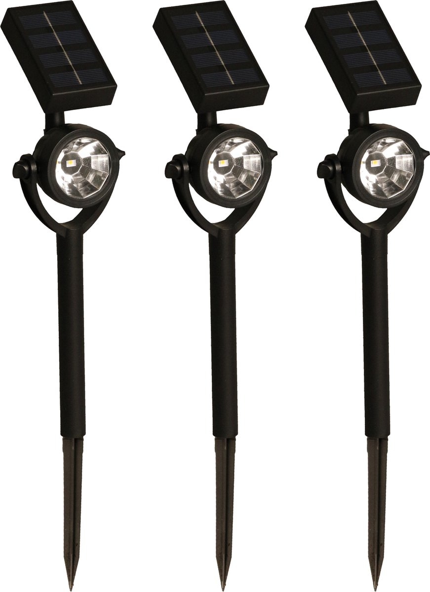 Image of LUXFORM Gartenstrahler "Solar-Erdspiessleuchte - Zamora - 3 Stück - LED" LED-Modul 3 Stk. Solarbetrieben