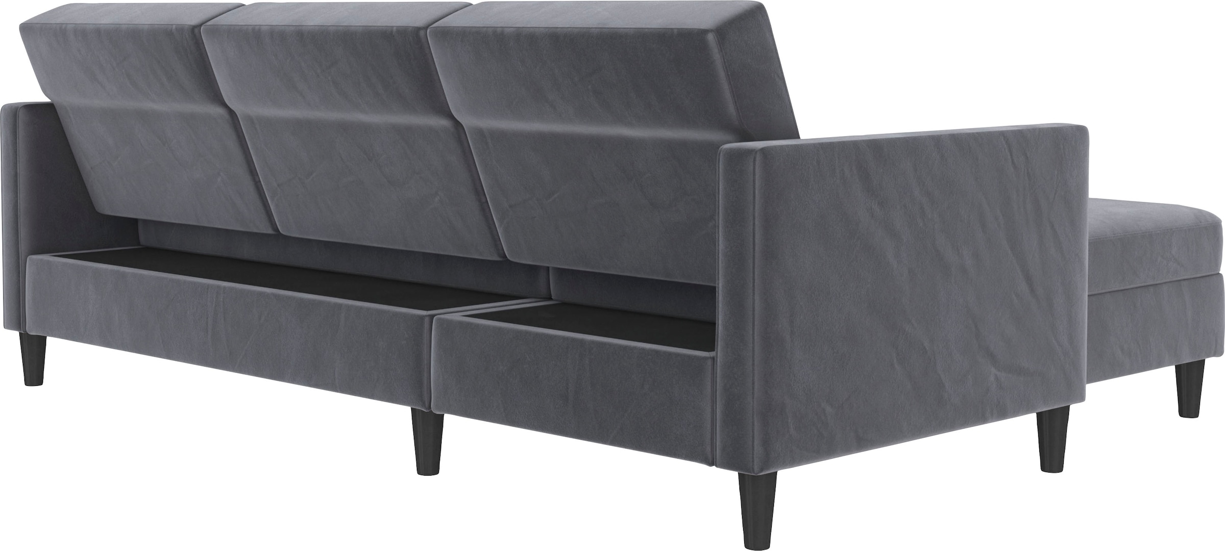 Dorel Home Ecksofa »Hartford II«, mit Bettfunktion und Stauraum, Recamiere beidseitig montierbar
