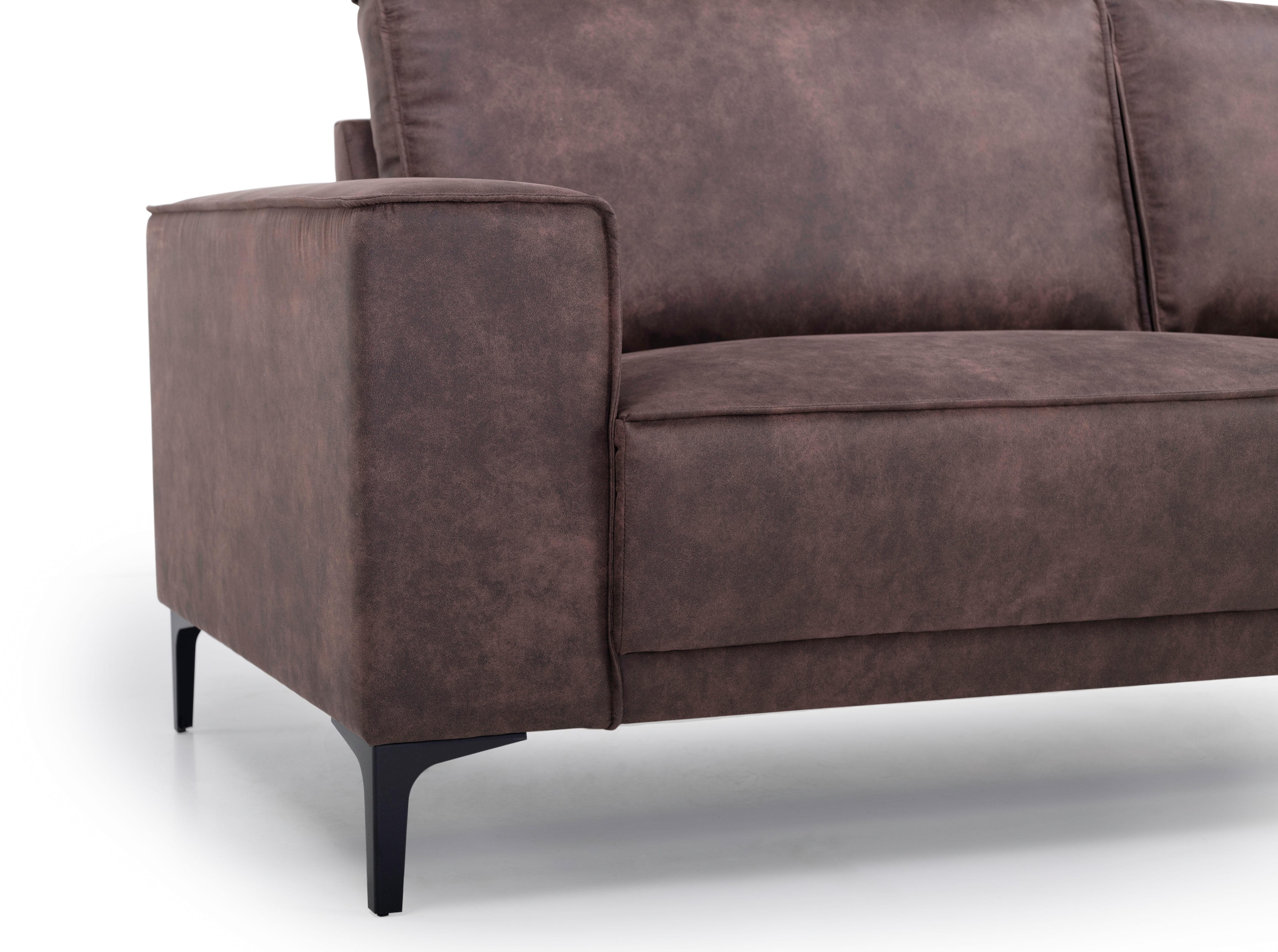 Places of Style 3-Sitzer »3er Sofa Oland, Struktur, Flachgewebe, Luxus-Microfaser, Boucle«, 224 cm, Wellenunterfederung, Skandi-Design, Metallfüsse
