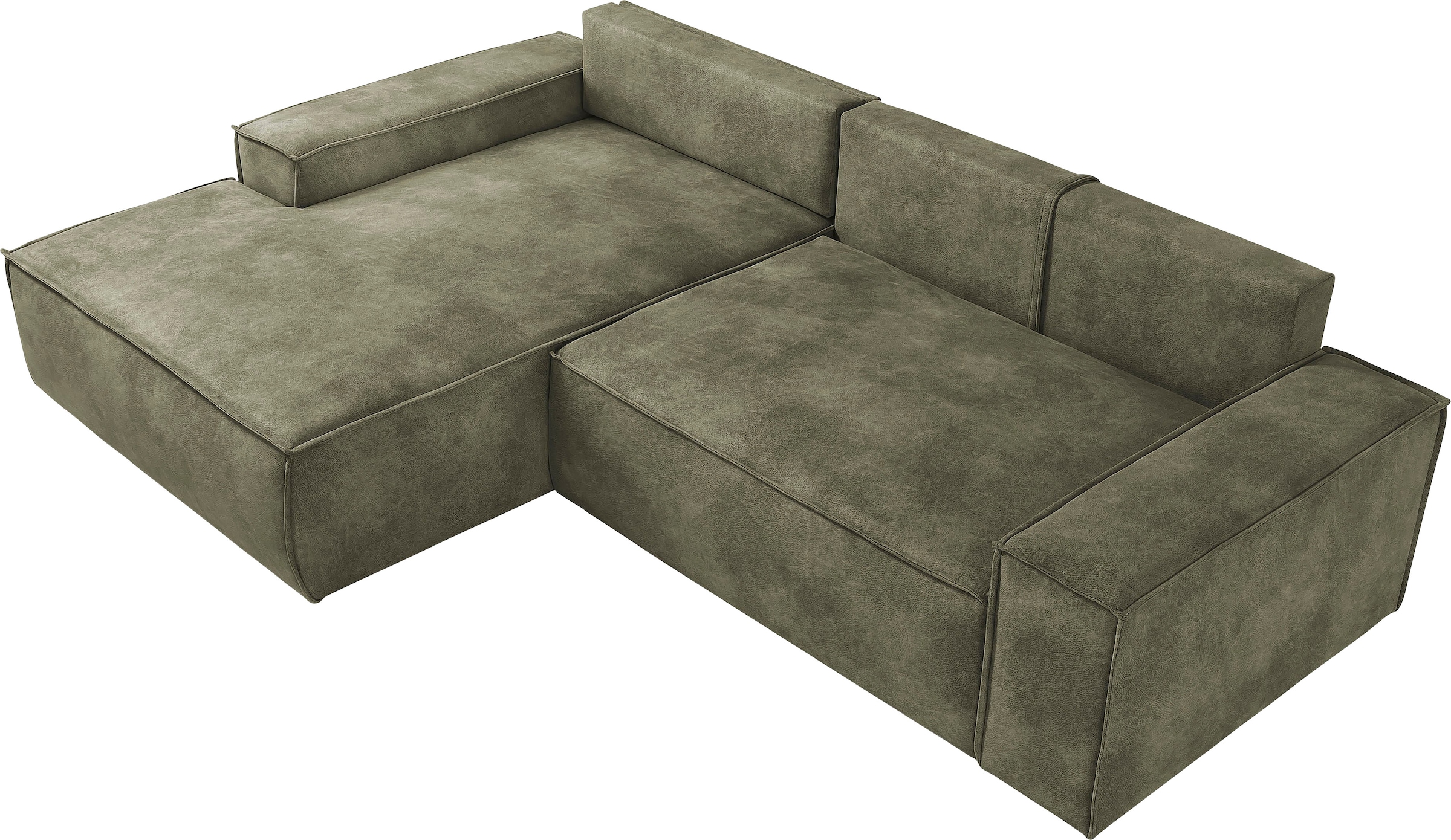 Home affaire Ecksofa SHERWOOD Schlafsofa 267 cm, L-Form, Schlaffunktion mit Bettkasten (210x136 cm), Cord, Vintage, Samtvelours