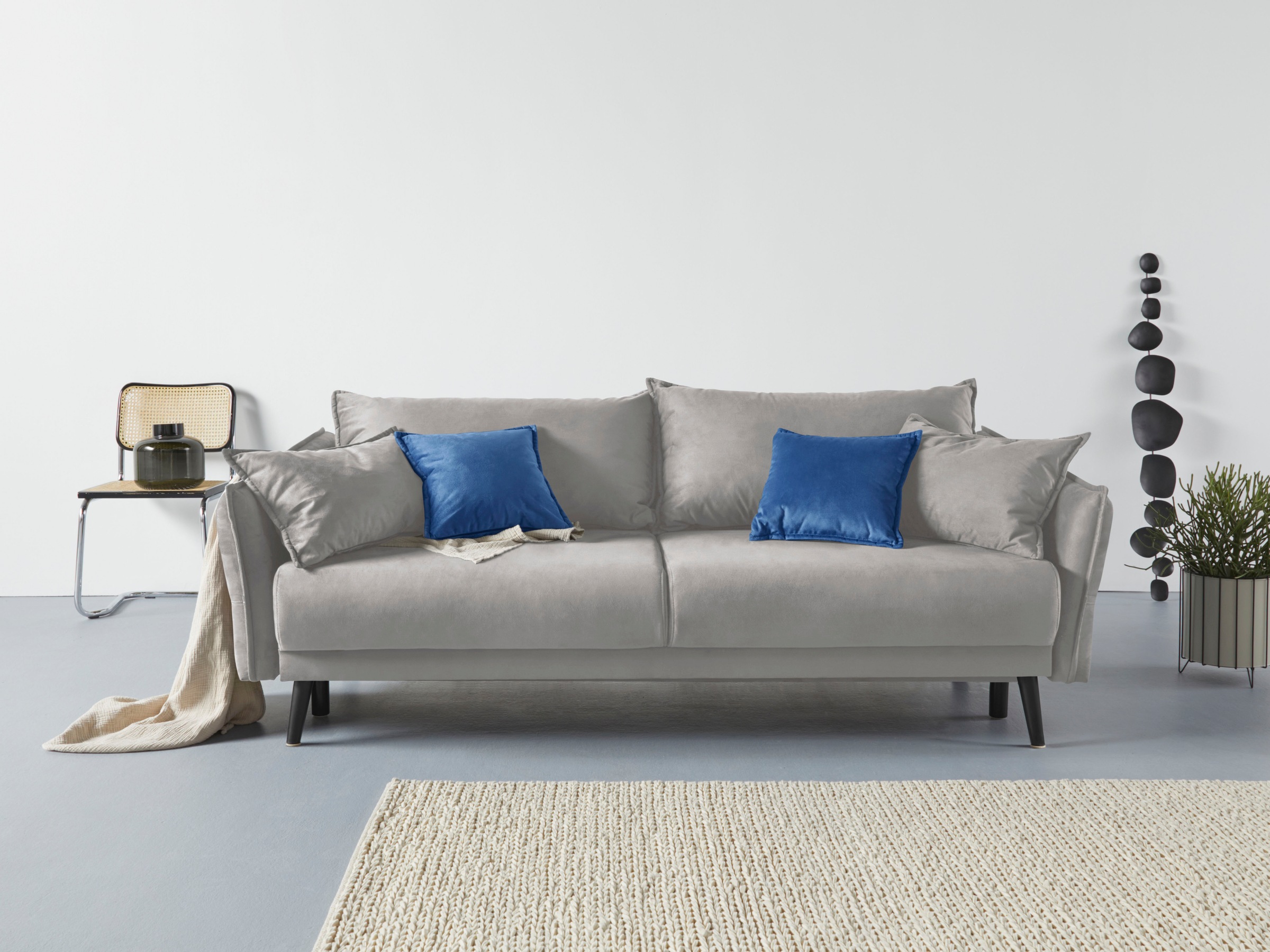 Image of COLLECTION AB Schlafsofa "Asra, B: 228 cm, Liegel. 145x192 cm" Bettfunktion, Bettkasten, Taschen & 2 Zierkissen, Federkern