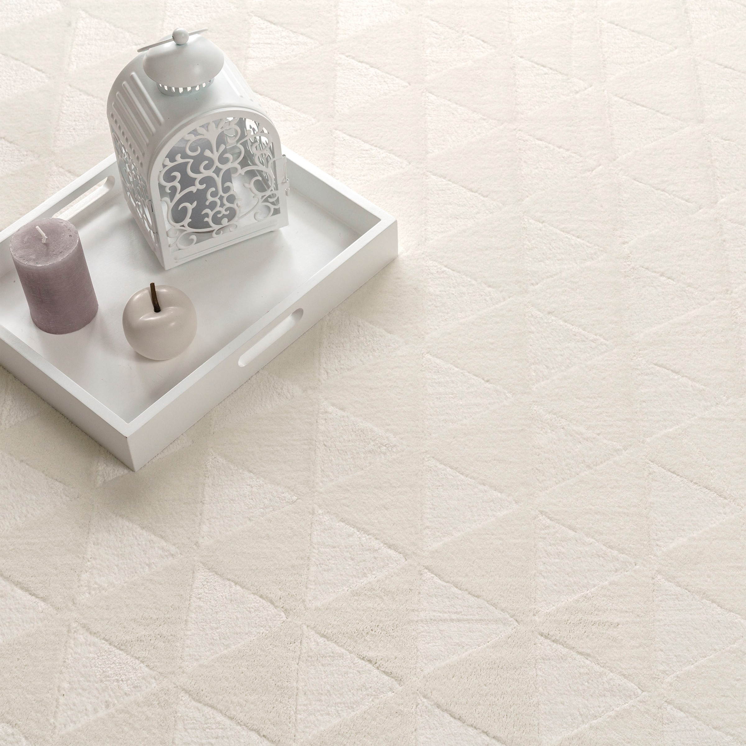 Paco Home Teppich »Haarlem 942«, rechteckig, 10 mm Höhe, Kurzflor, Uni Farben, Hoch-Tief Effekt, geometrisch, weich & kuschelig