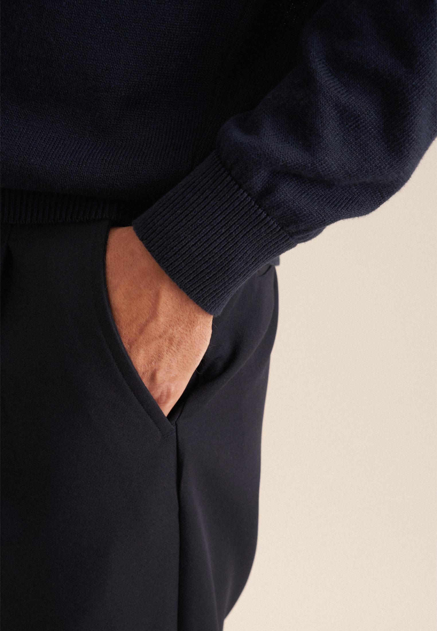 seidensticker Strickpullover »Regular« Langarm Kragen Uni