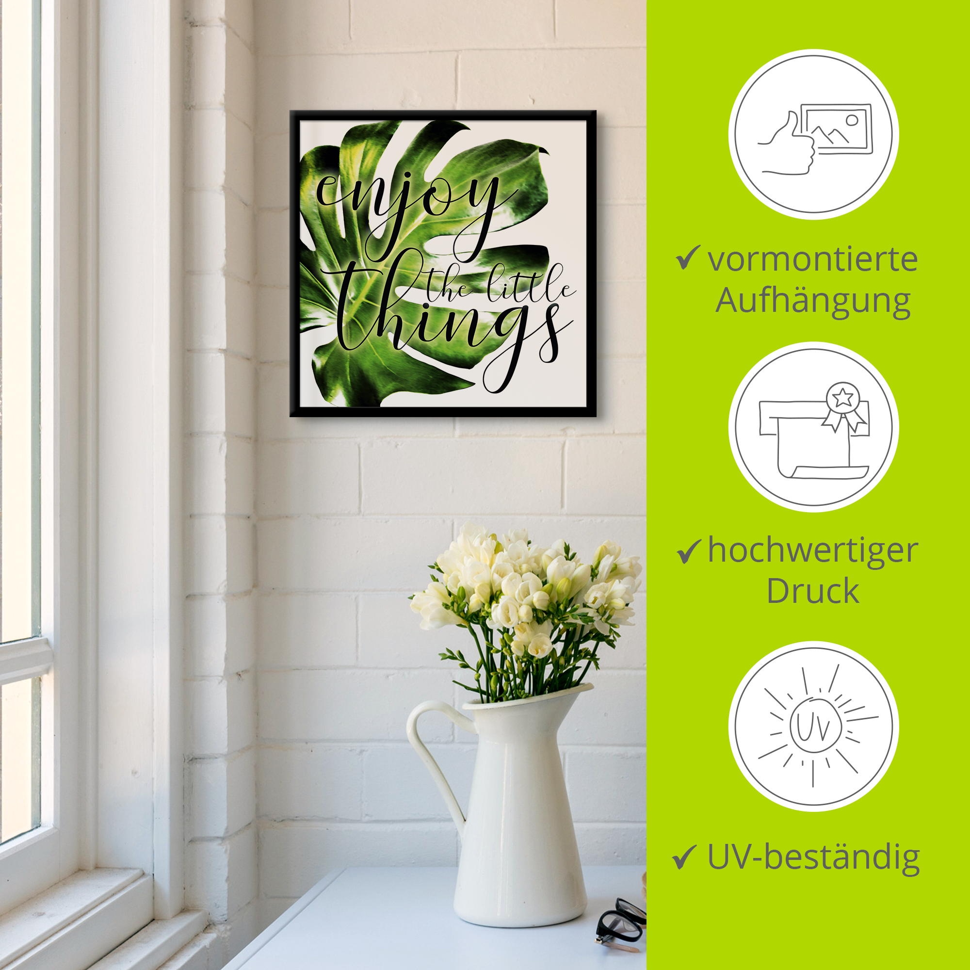 Artland Wandbild »Geniesse die kleinen Dinge«, Sprüche & Texte, (1 St.)