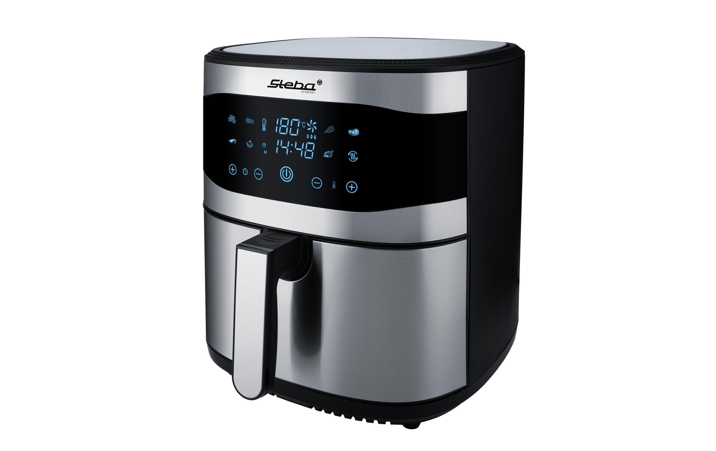 Image of Steba Heissluftfritteuse "Heissluftfritteuse HF 8000 XXL Edelstahl/schwarz 1800 W 8 l" 1800