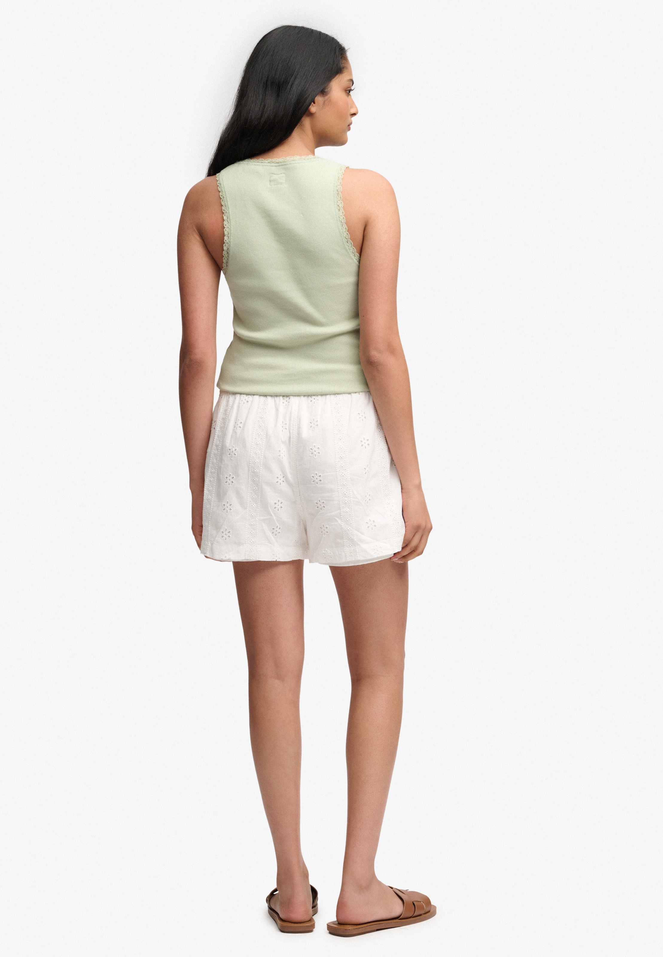 Superdry Shorts »COTTON BRODERIE BEACH SHORTS«  mit hübscher Lochstickerei