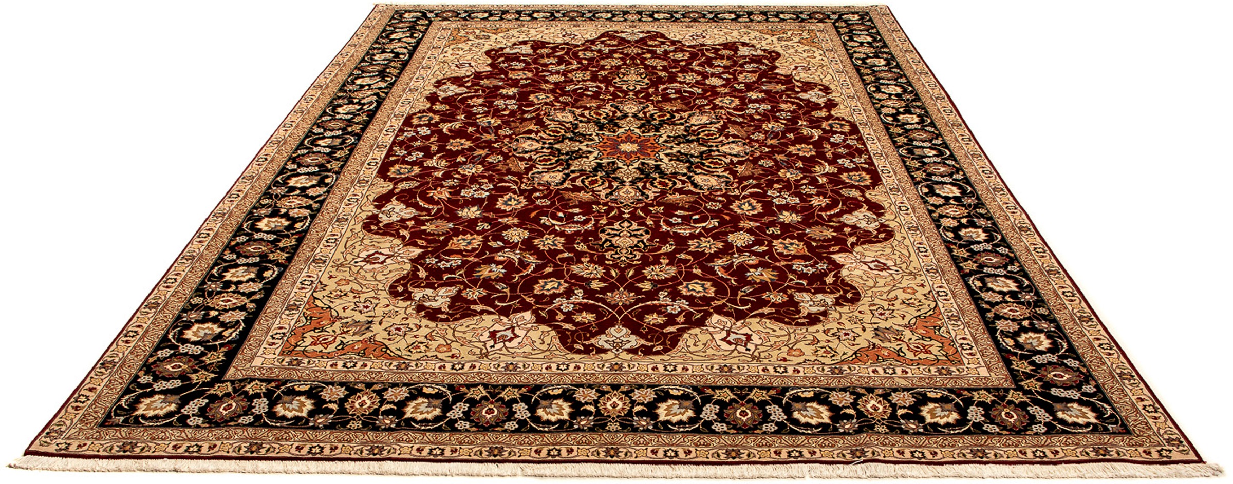 Image of morgenland Orientteppich »Perser - Täbriz - Royal - 343 x 255 cm - dunkelrot«, rechteckig, 7 mm Höhe, Wohnzimmer, Handgeknüpft, Einzelstück mit Zertifikat bei Ackermann Versand Schweiz